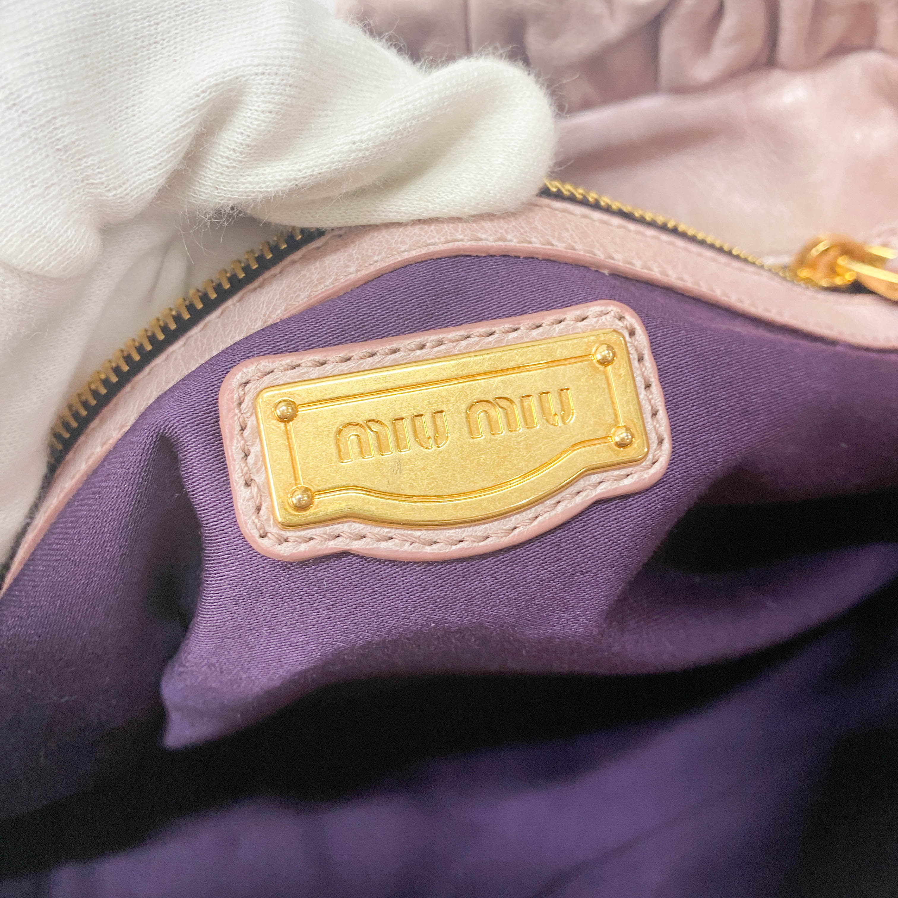 Vitello Pink Calfskin Leather Two Way Bag