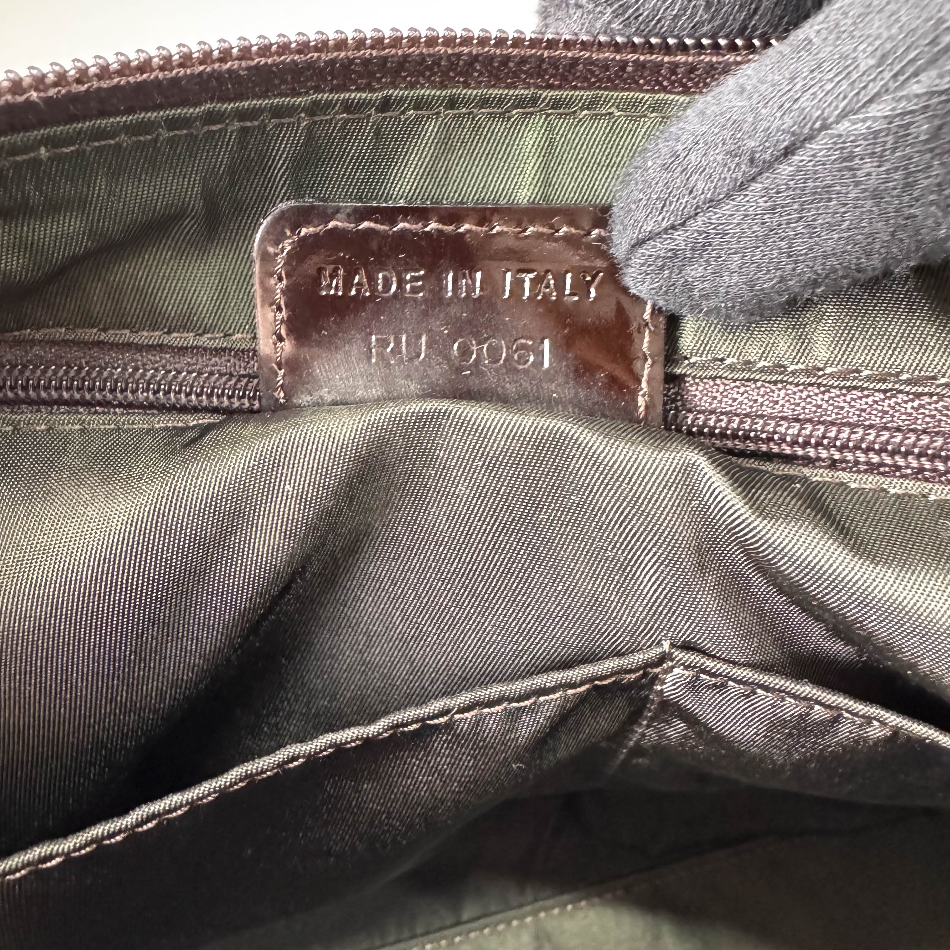 Mini Boston Brown Coated Canvas Bag