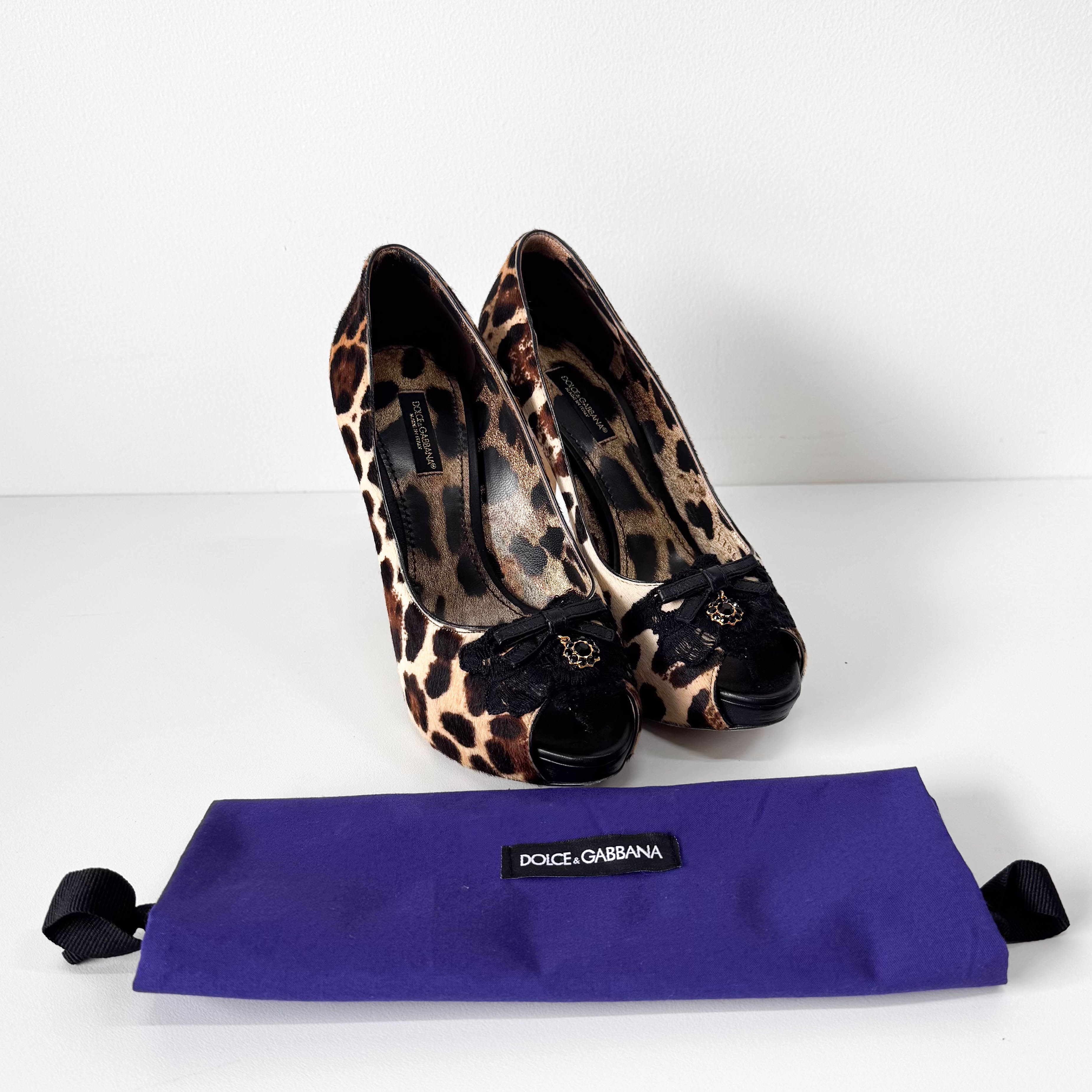 Leopard Pony Hair Heels Size 36