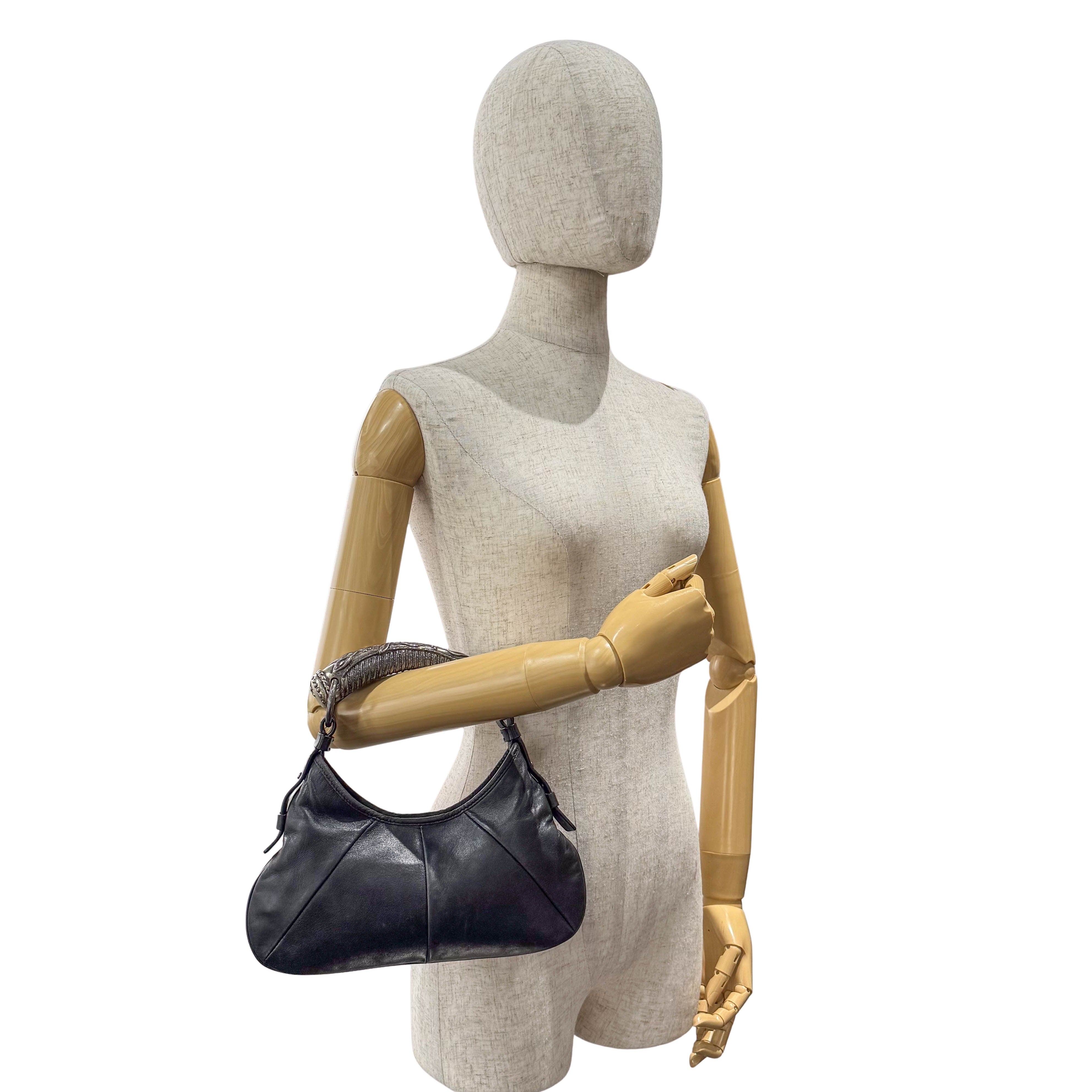 Mini Mombasa Black Leather Hand Bag