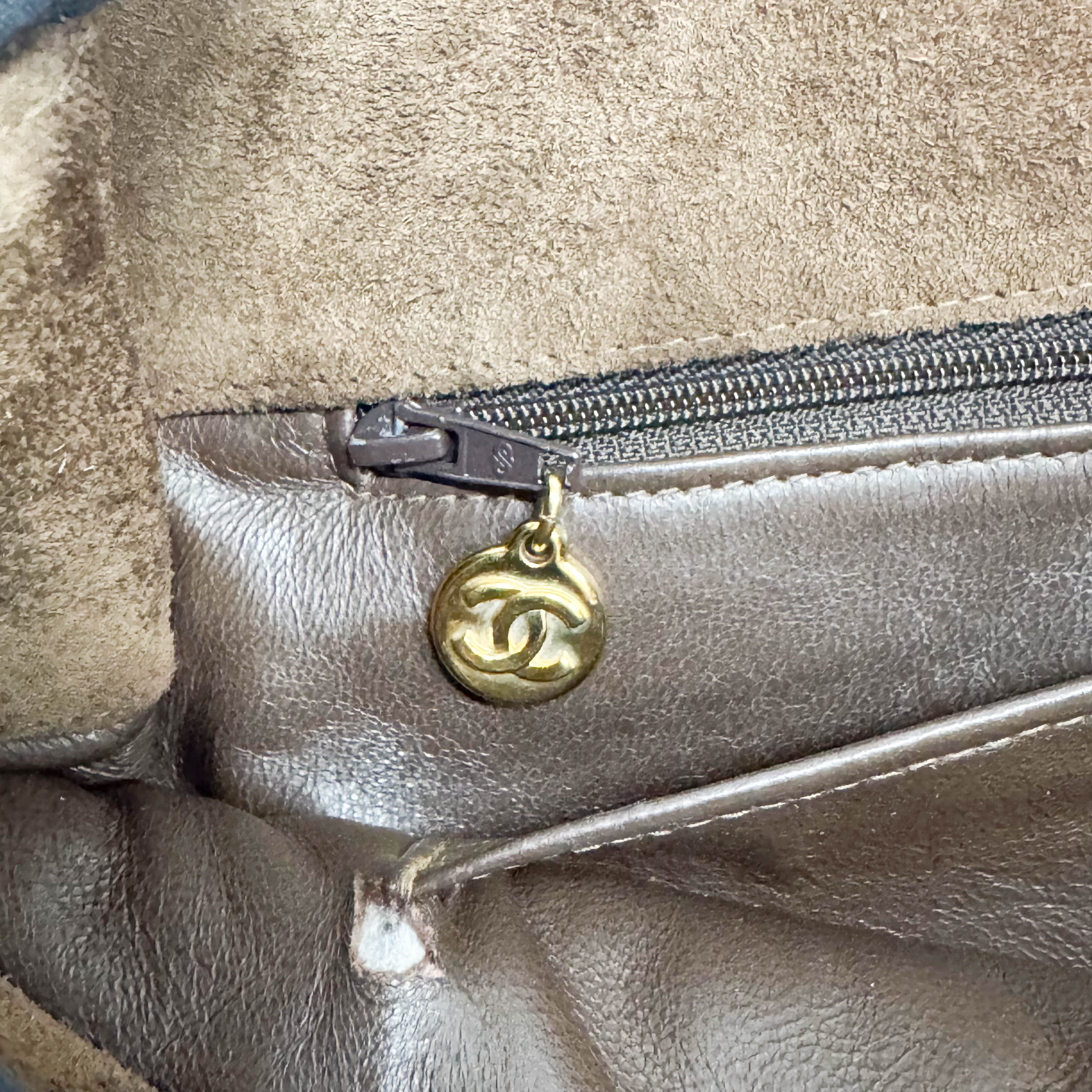 Matelassé  Brown Quilted Suede Tote Bag