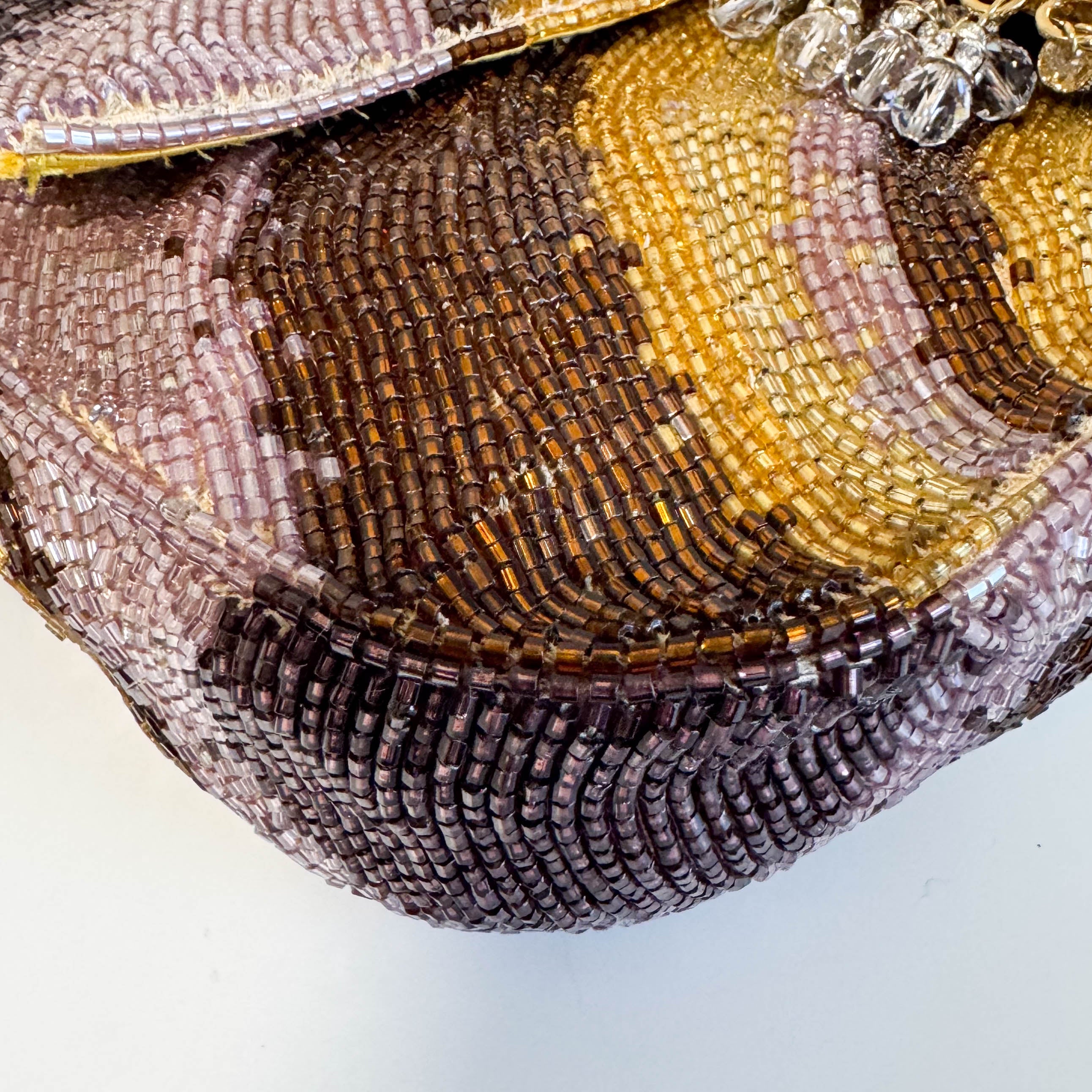 Baguette Multicolor Psychedelic Beaded Shoulder Bag