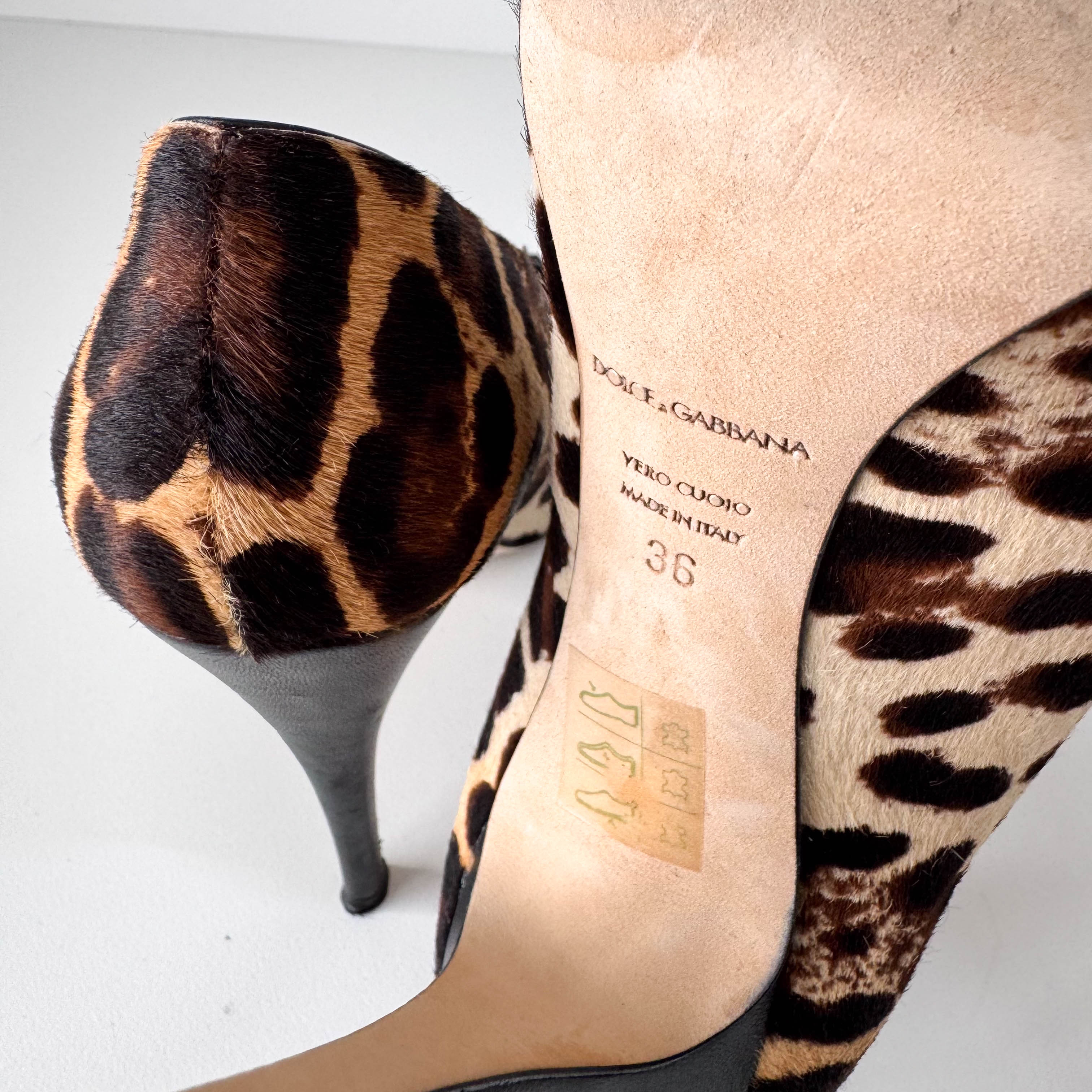 Leopard Pony Hair Heels Size 36