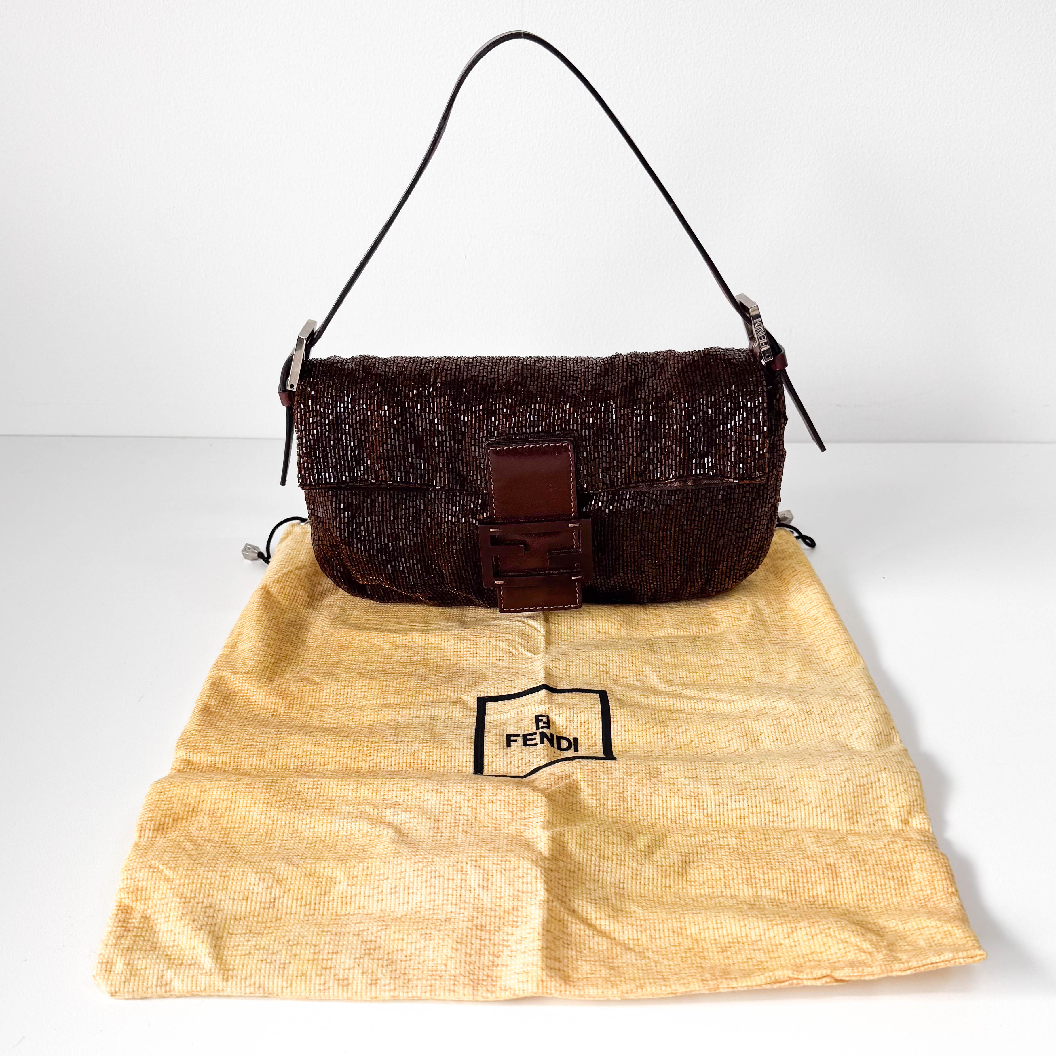 Baguette Bronze Beaded Shoulder Bag