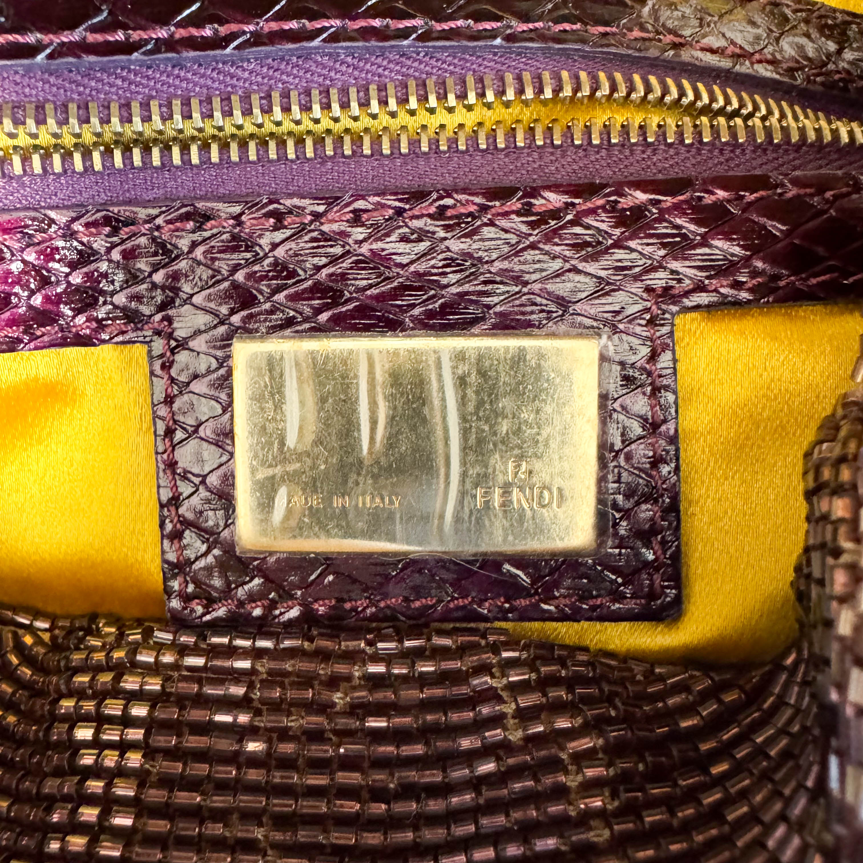 Baguette Multicolor Psychedelic Beaded Shoulder Bag