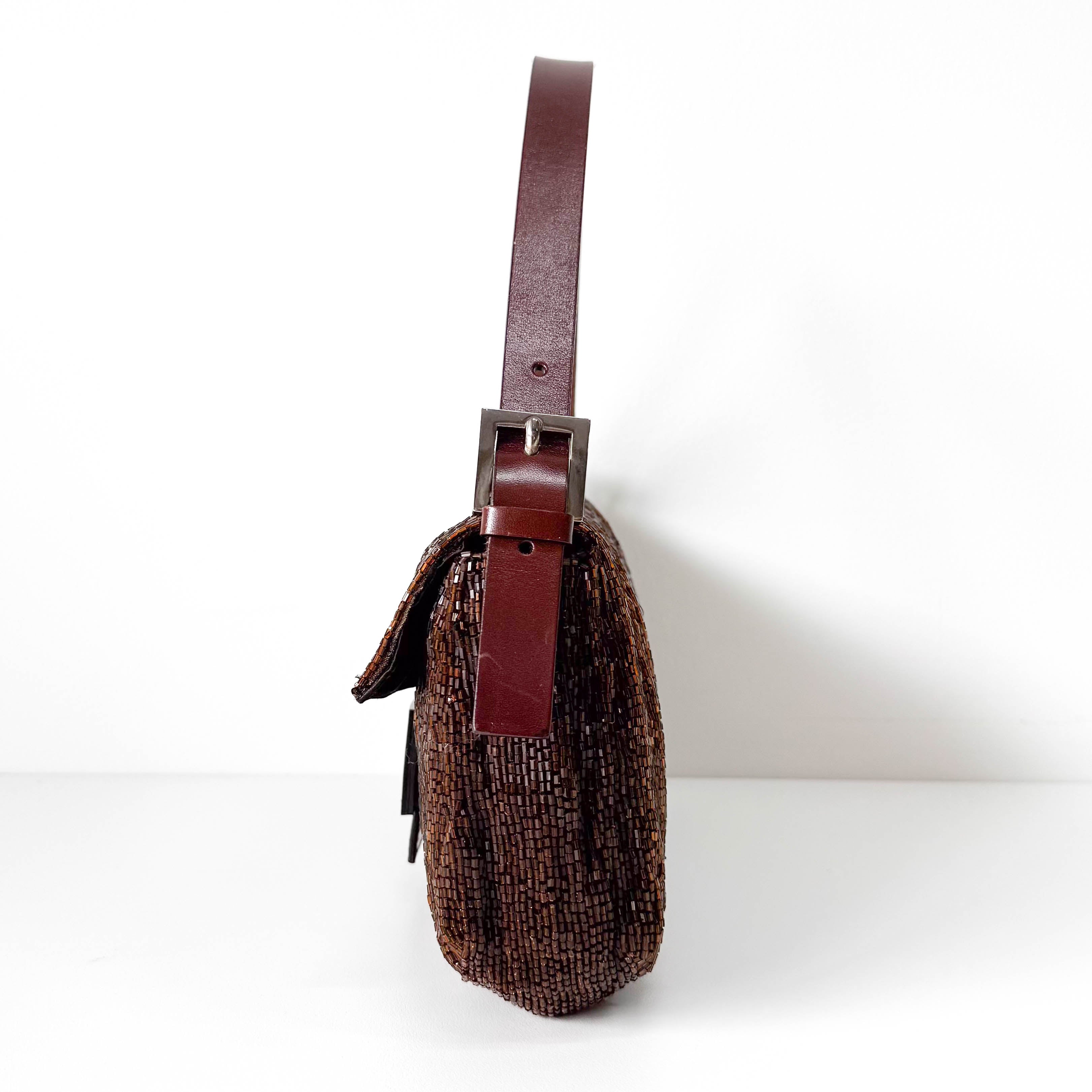 Baguette Bronze Beaded Shoulder Bag