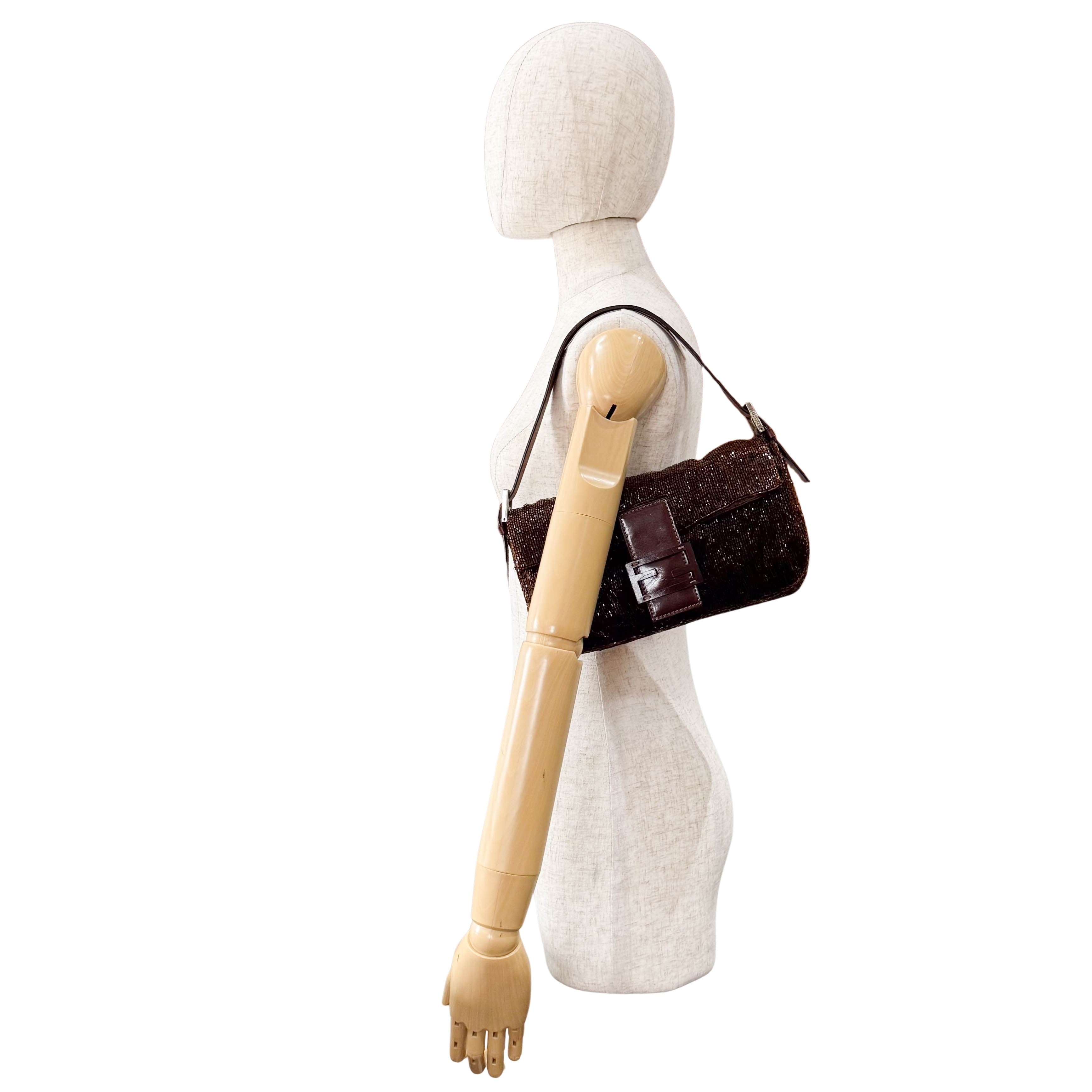 Baguette Bronze Beaded Shoulder Bag