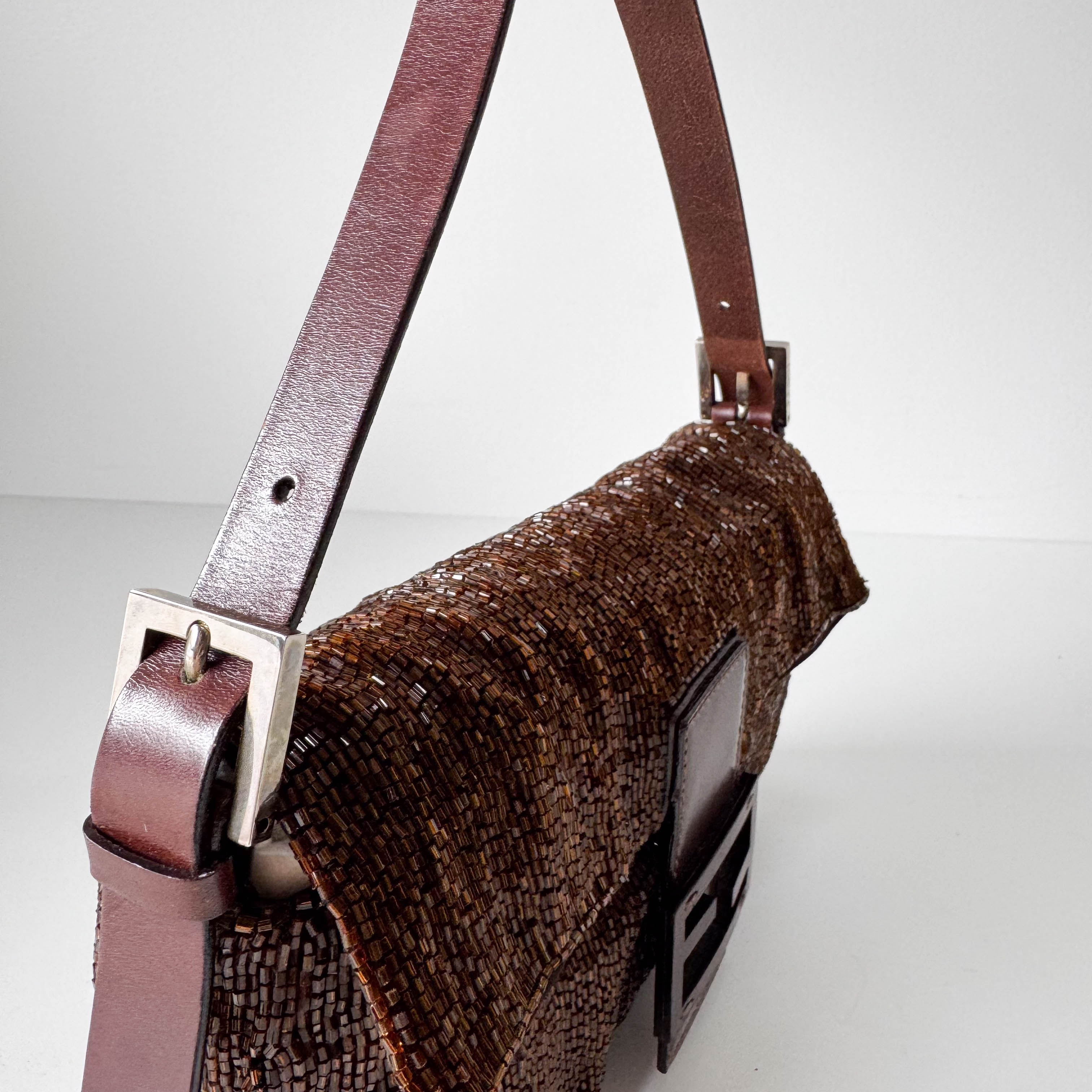 Baguette Bronze Beaded Shoulder Bag