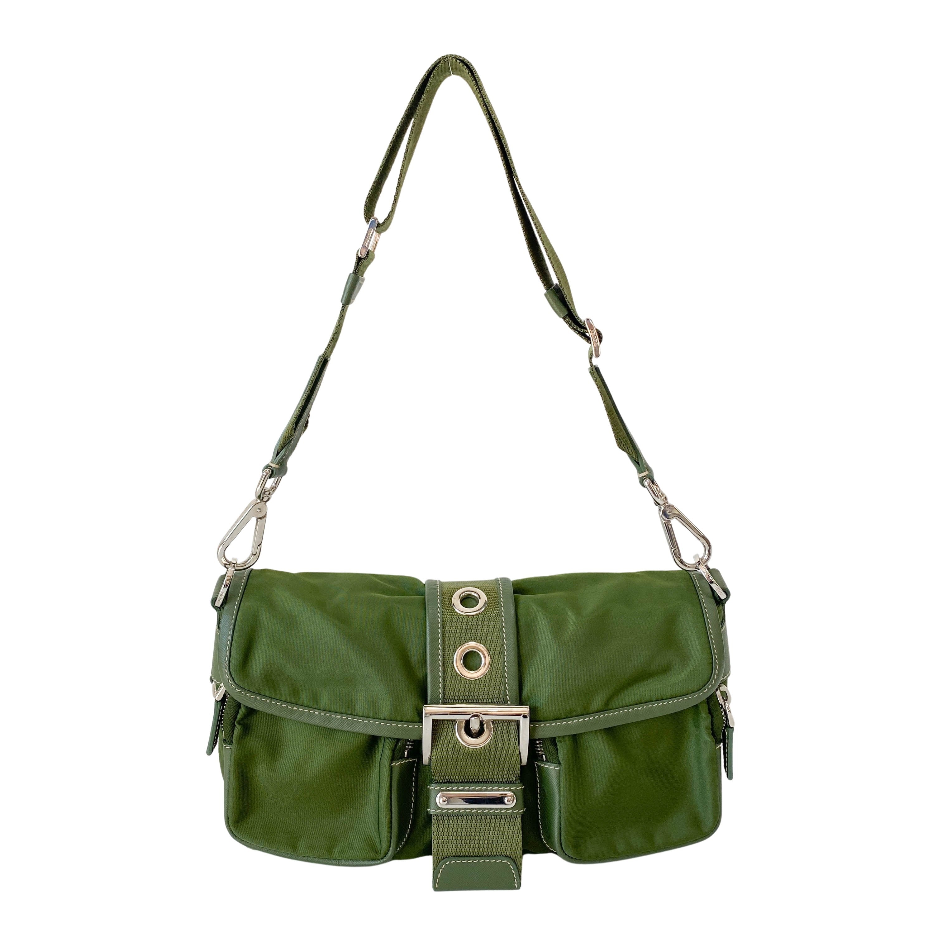 Nylon Belt Strap Green Bag