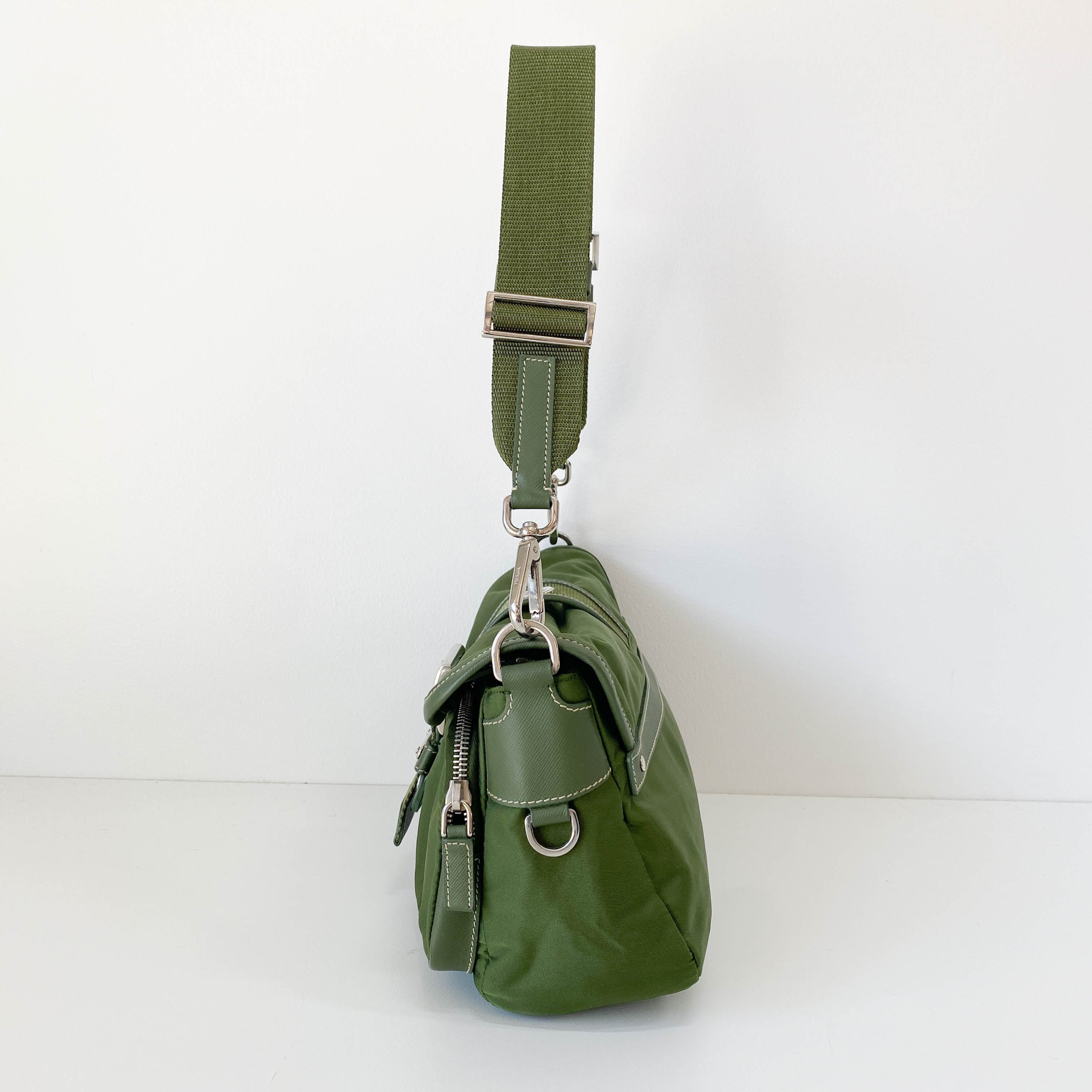 Nylon Belt Strap Green Bag
