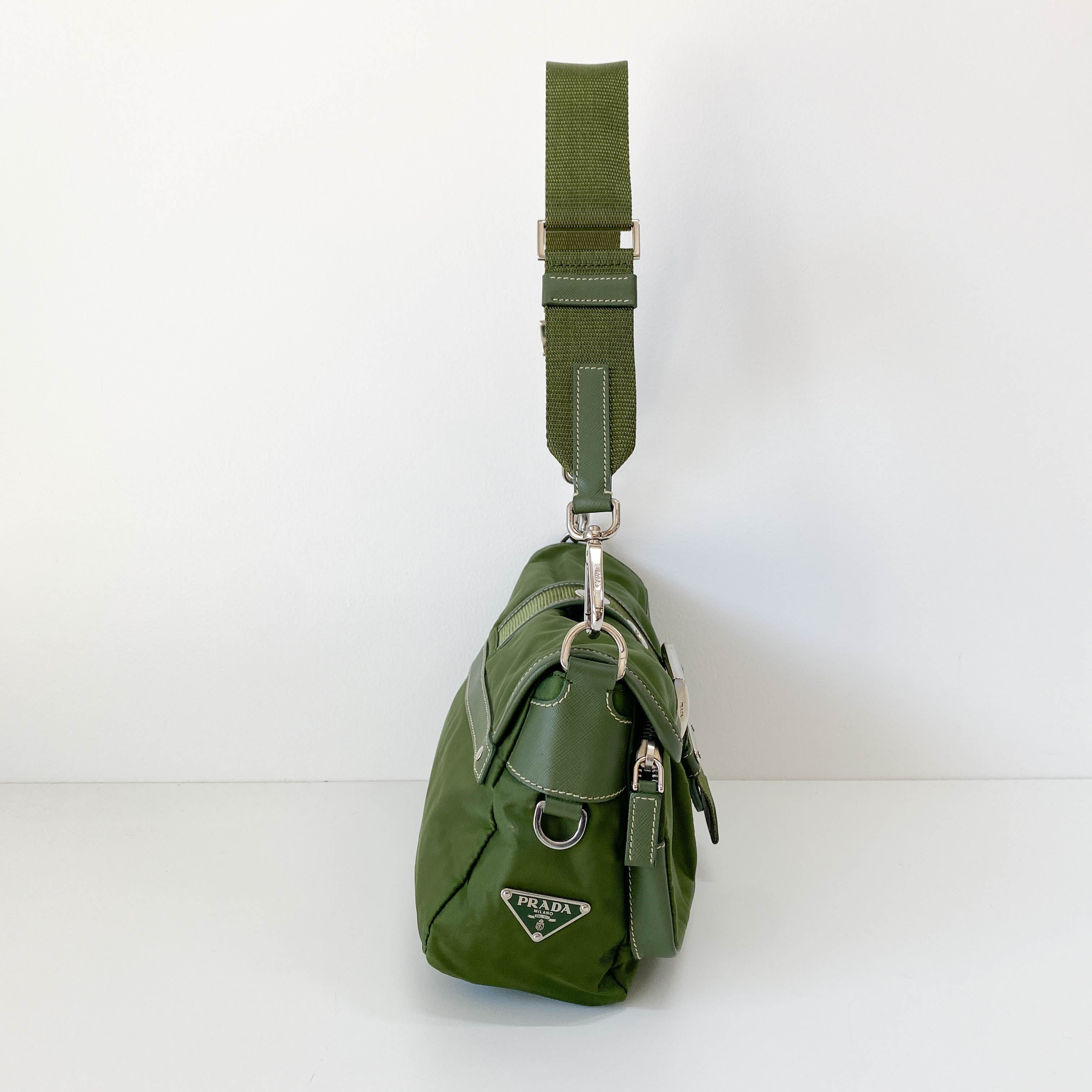 Nylon Belt Strap Green Bag