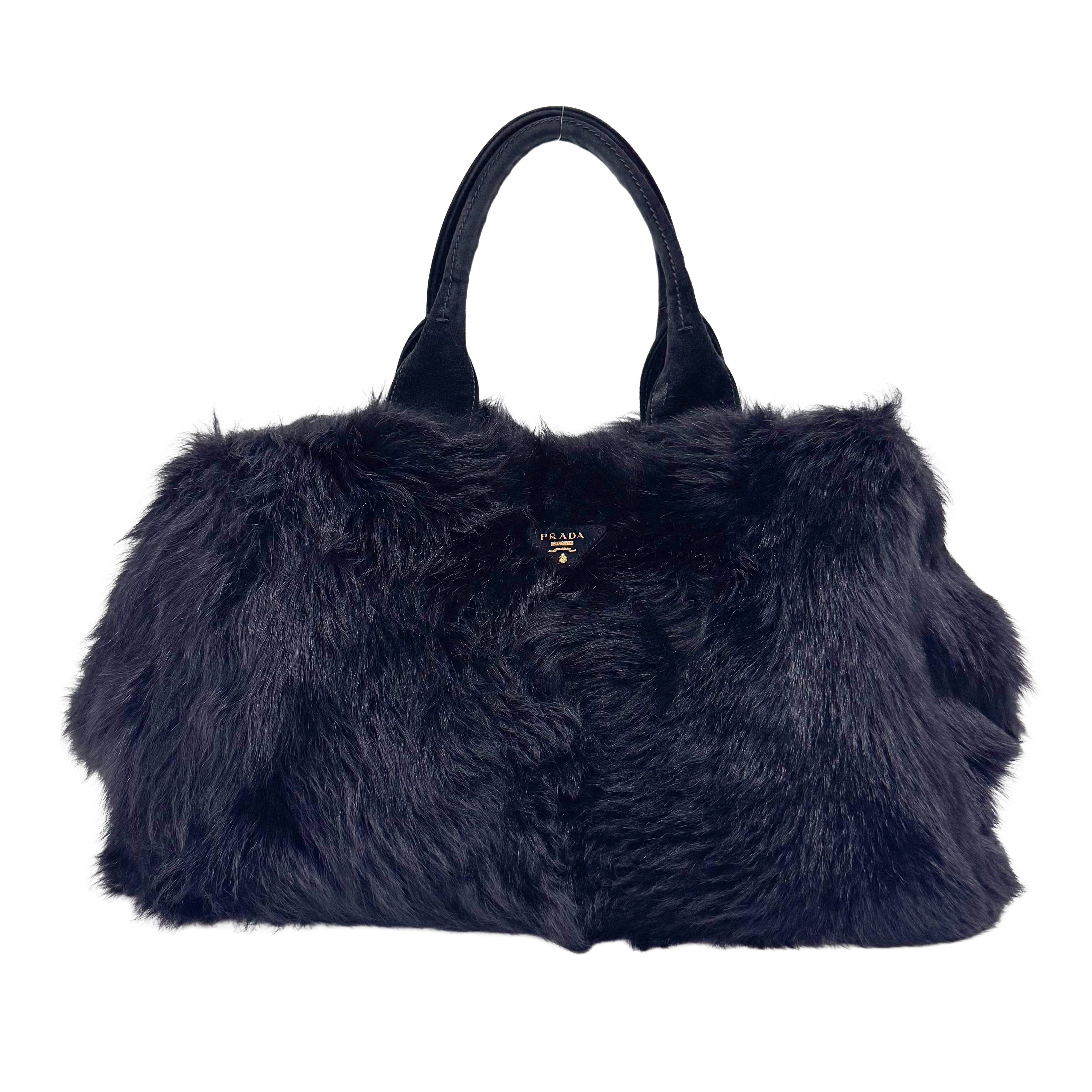 Canapa Black Fur Tote Bag
