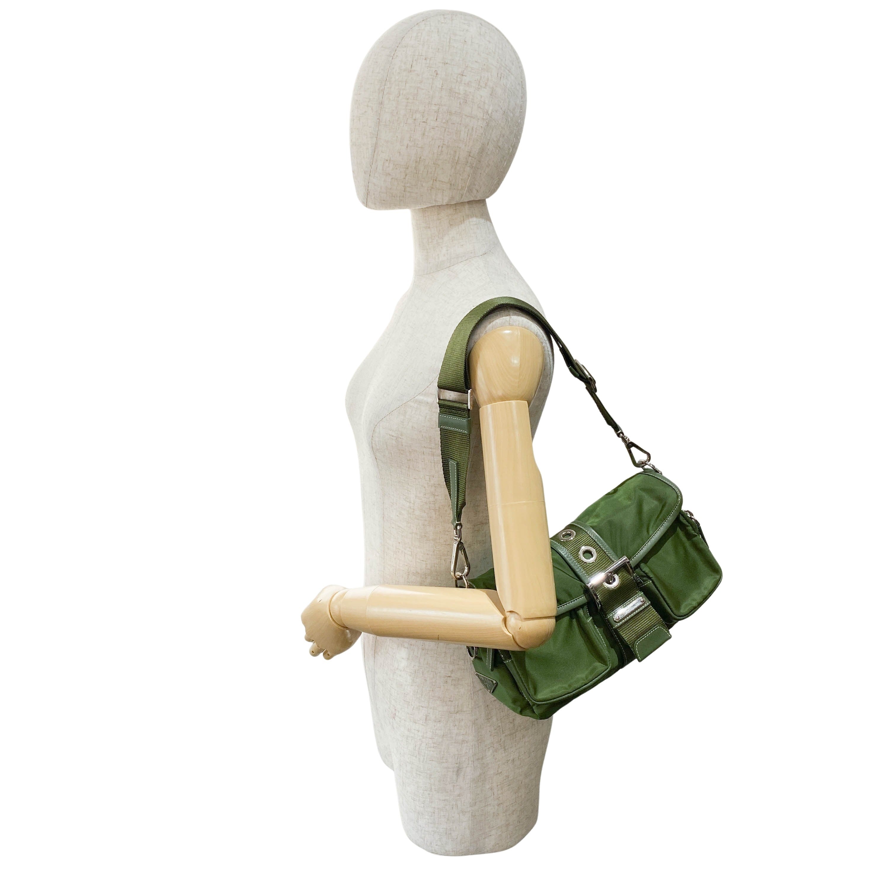 Nylon Belt Strap Green Bag