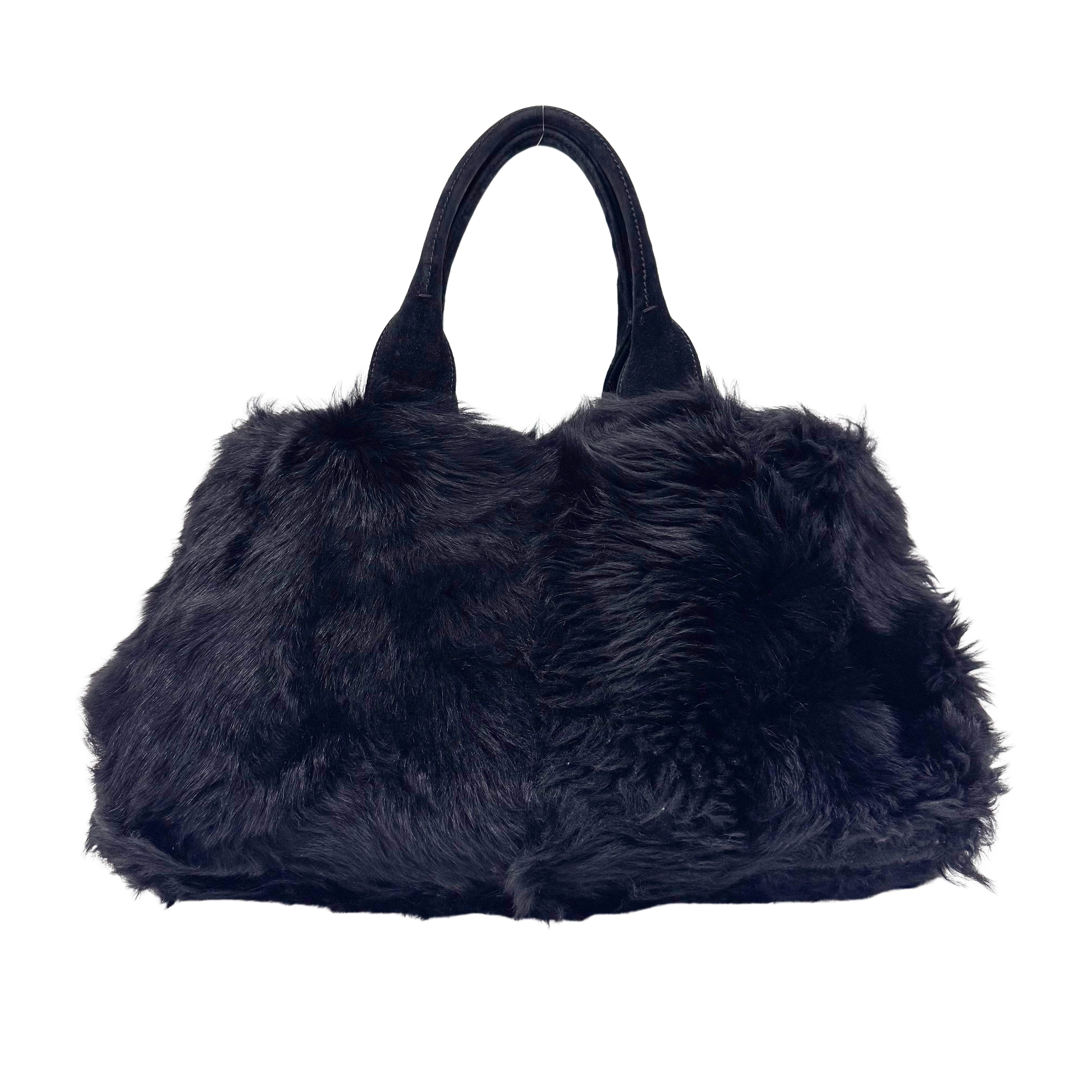 Canapa Black Fur Tote Bag