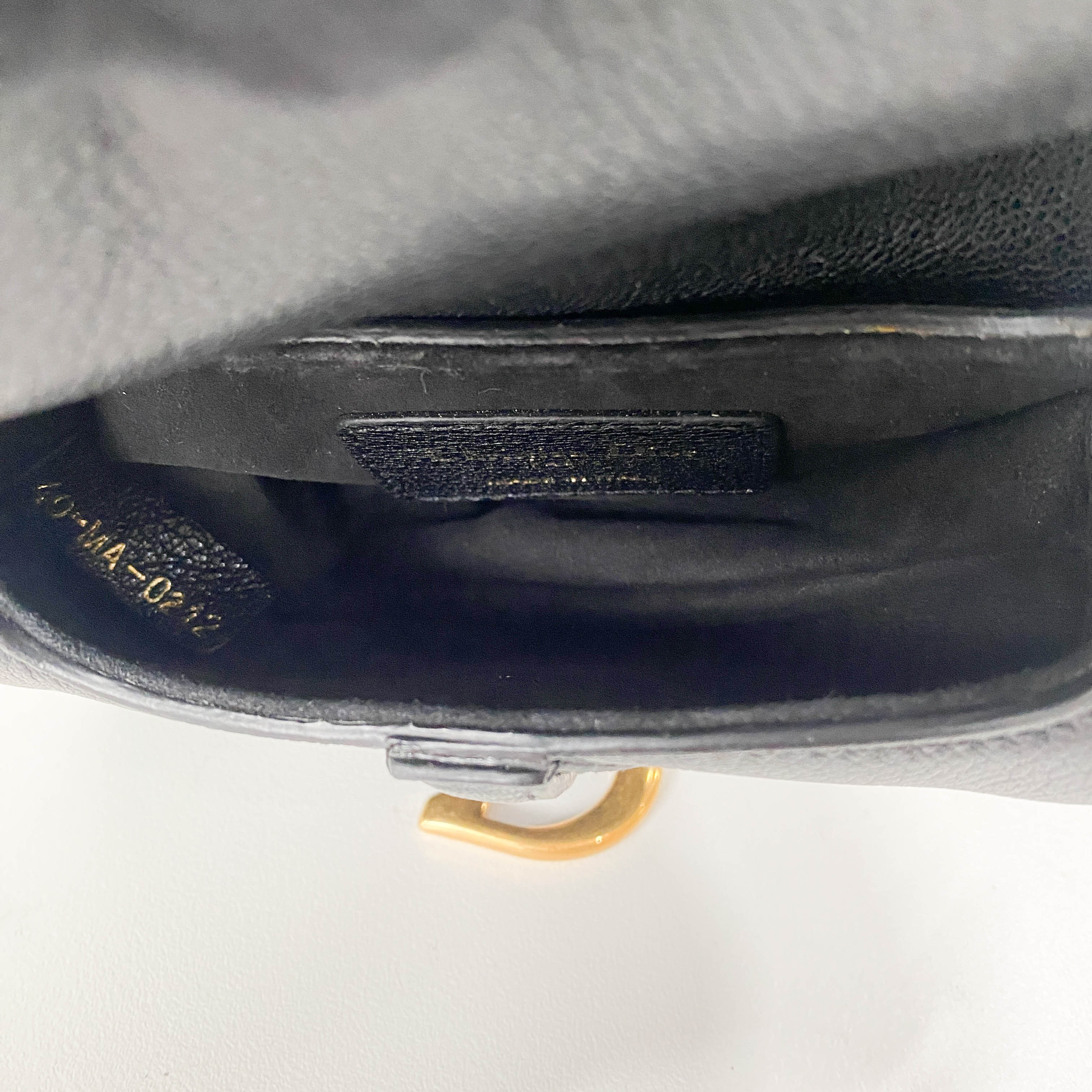 Saddle Nano Black Leather Mini Crossbody Bag