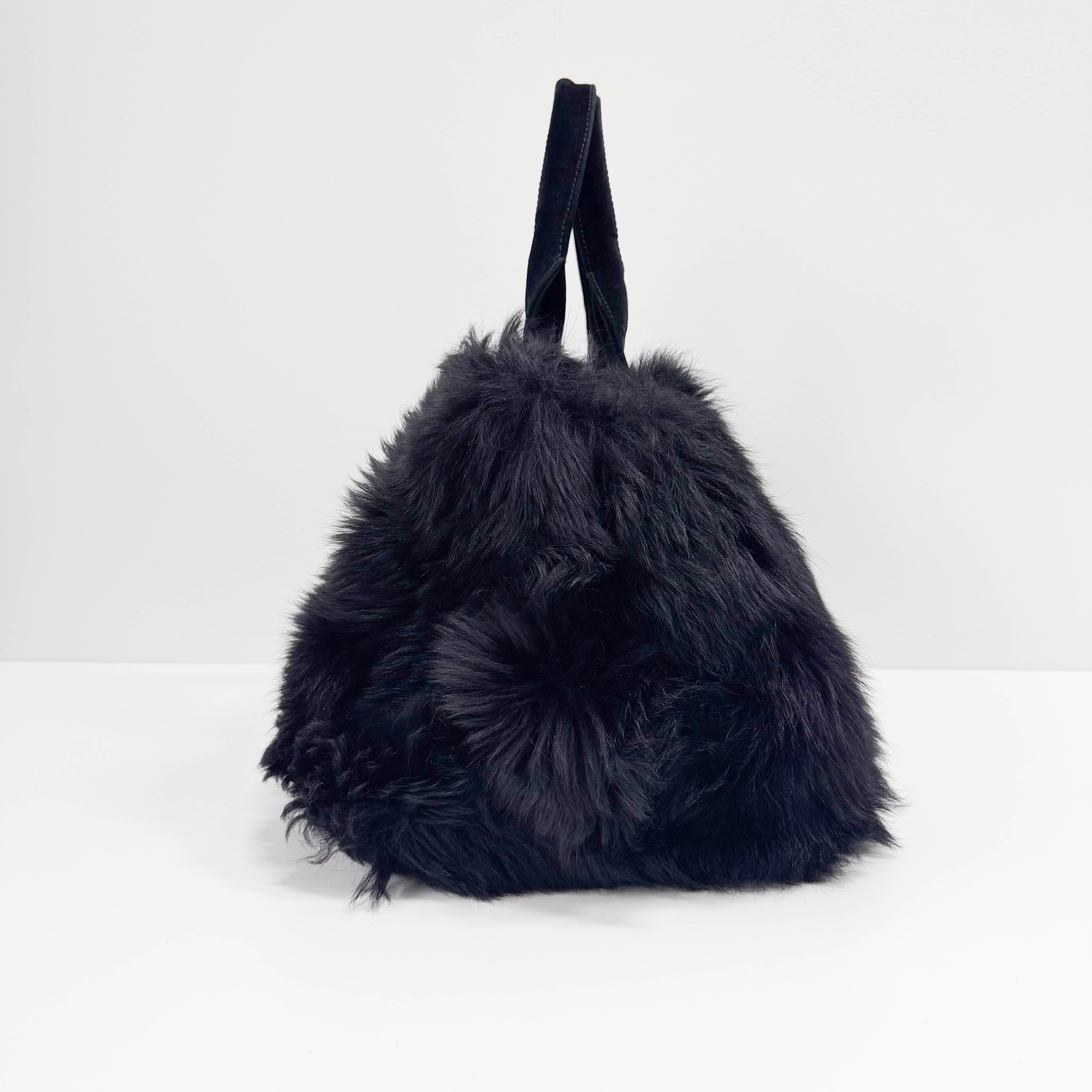 Canapa Black Fur Tote Bag