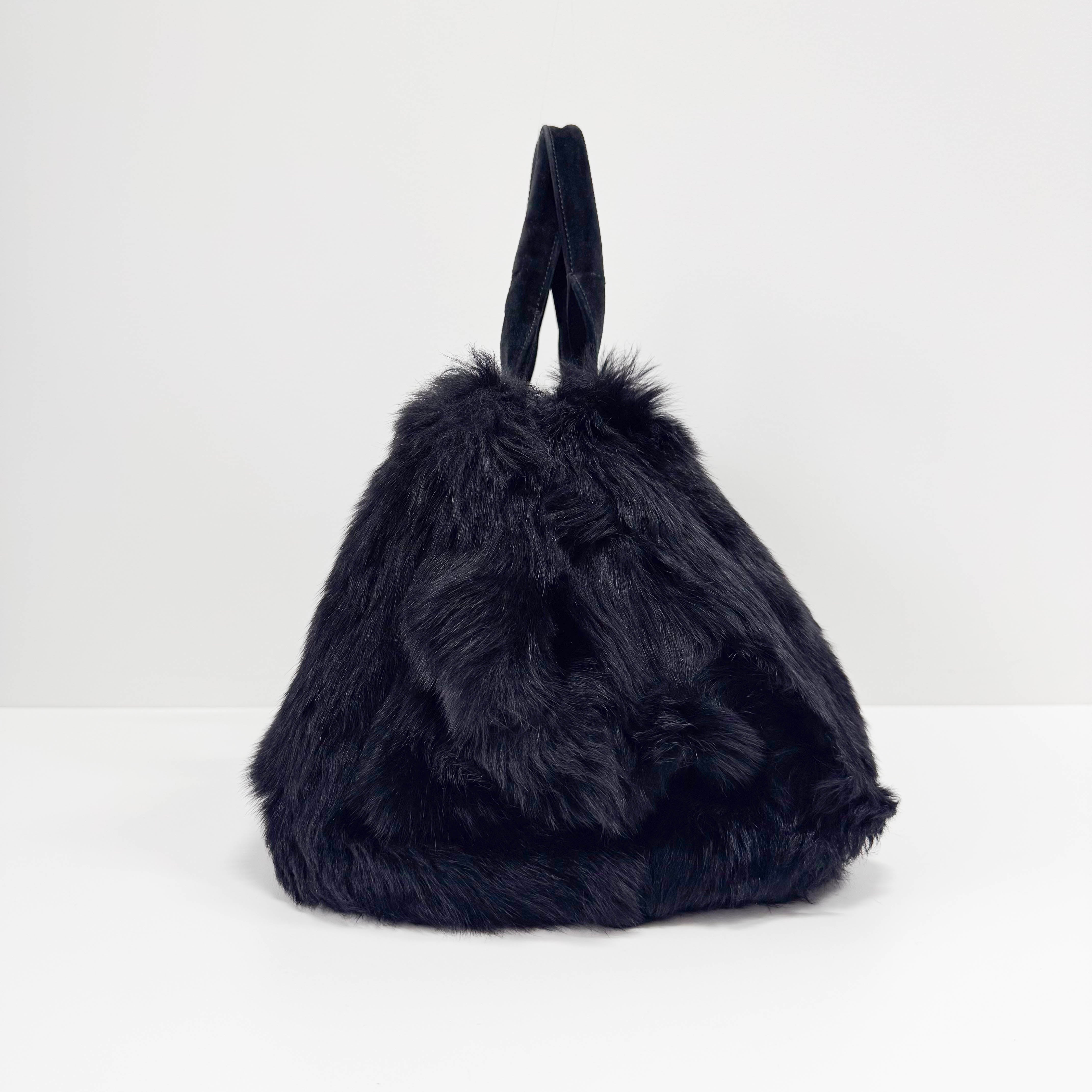 Canapa Black Fur Tote Bag
