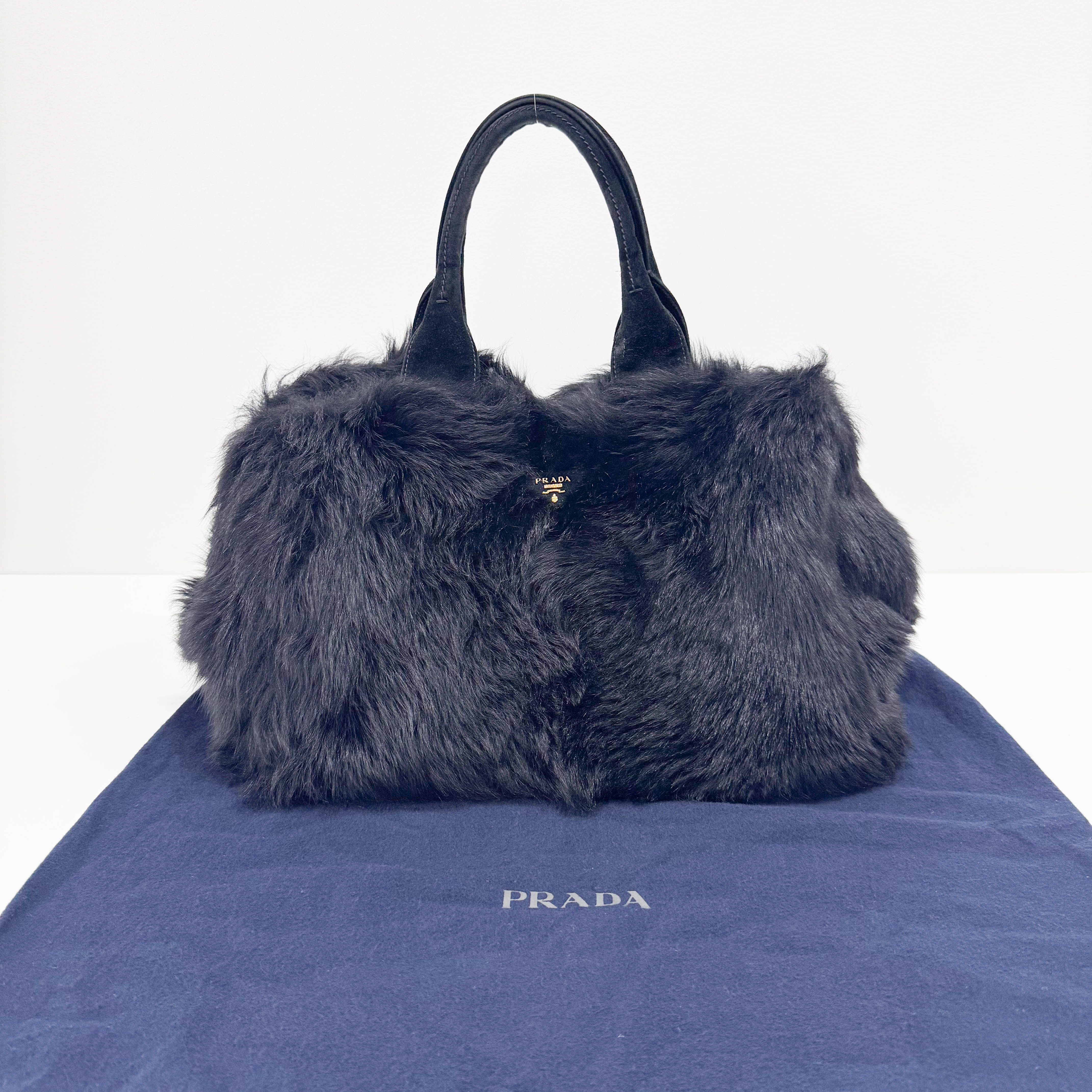 Canapa Black Fur Tote Bag