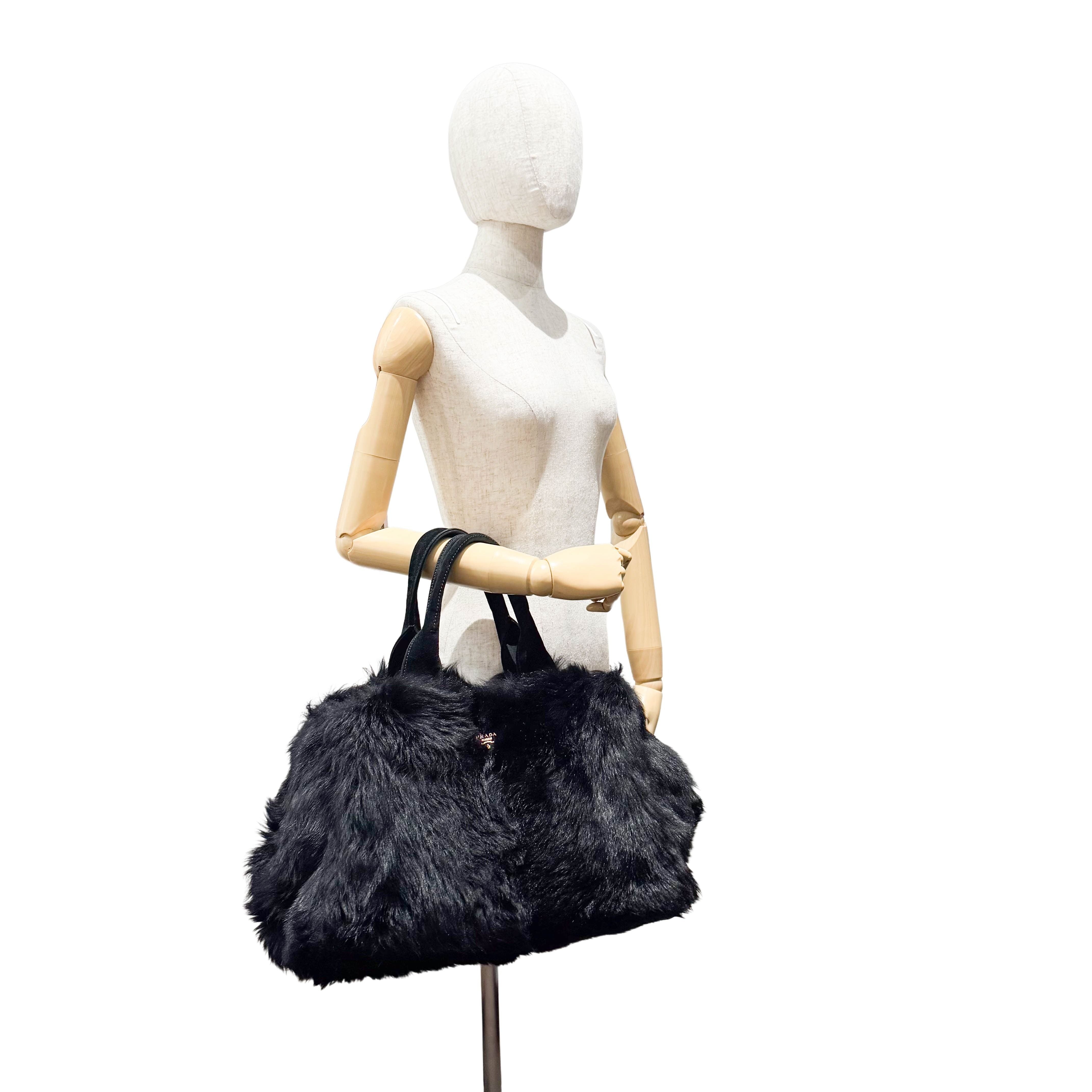Canapa Black Fur Tote Bag