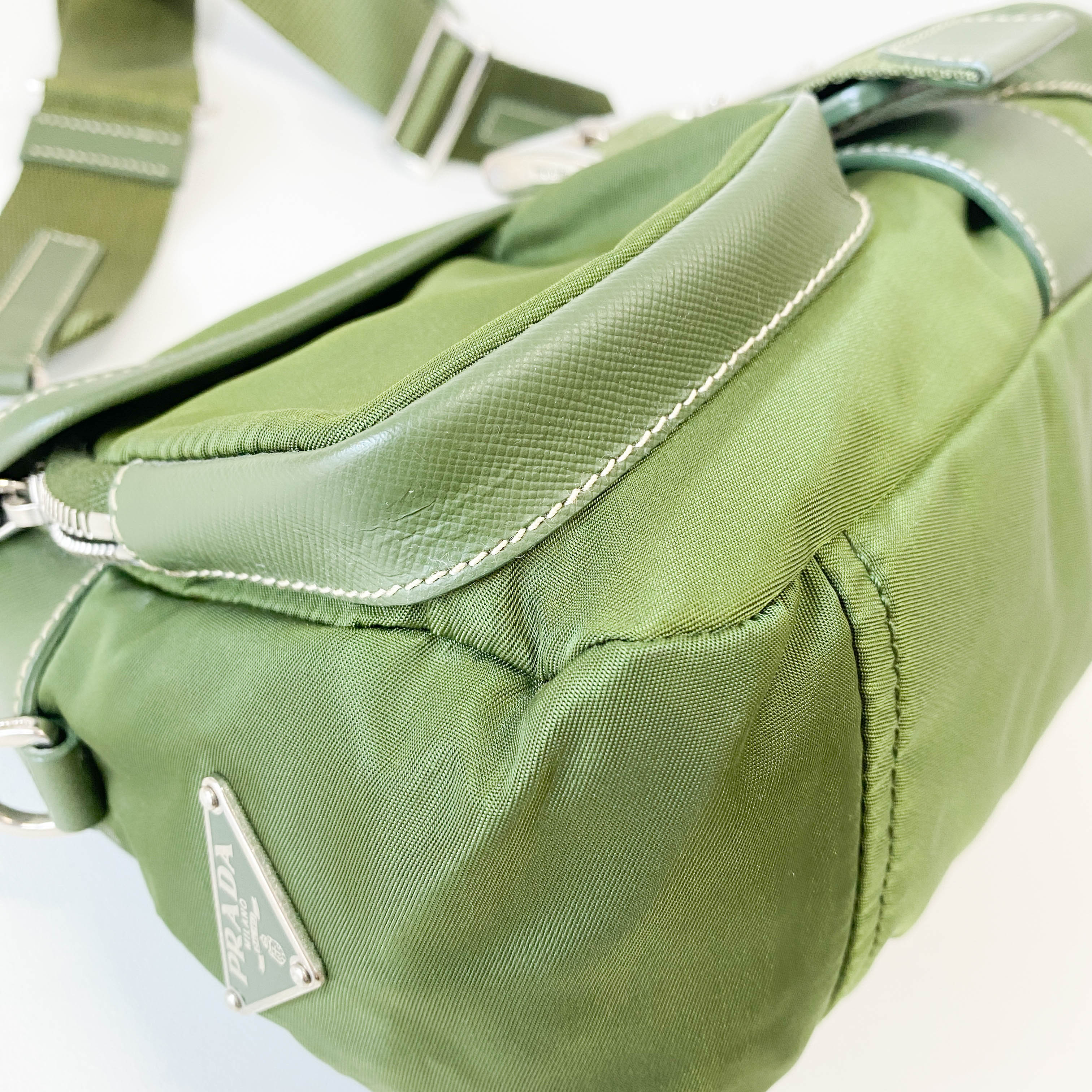 Nylon Belt Strap Green Bag