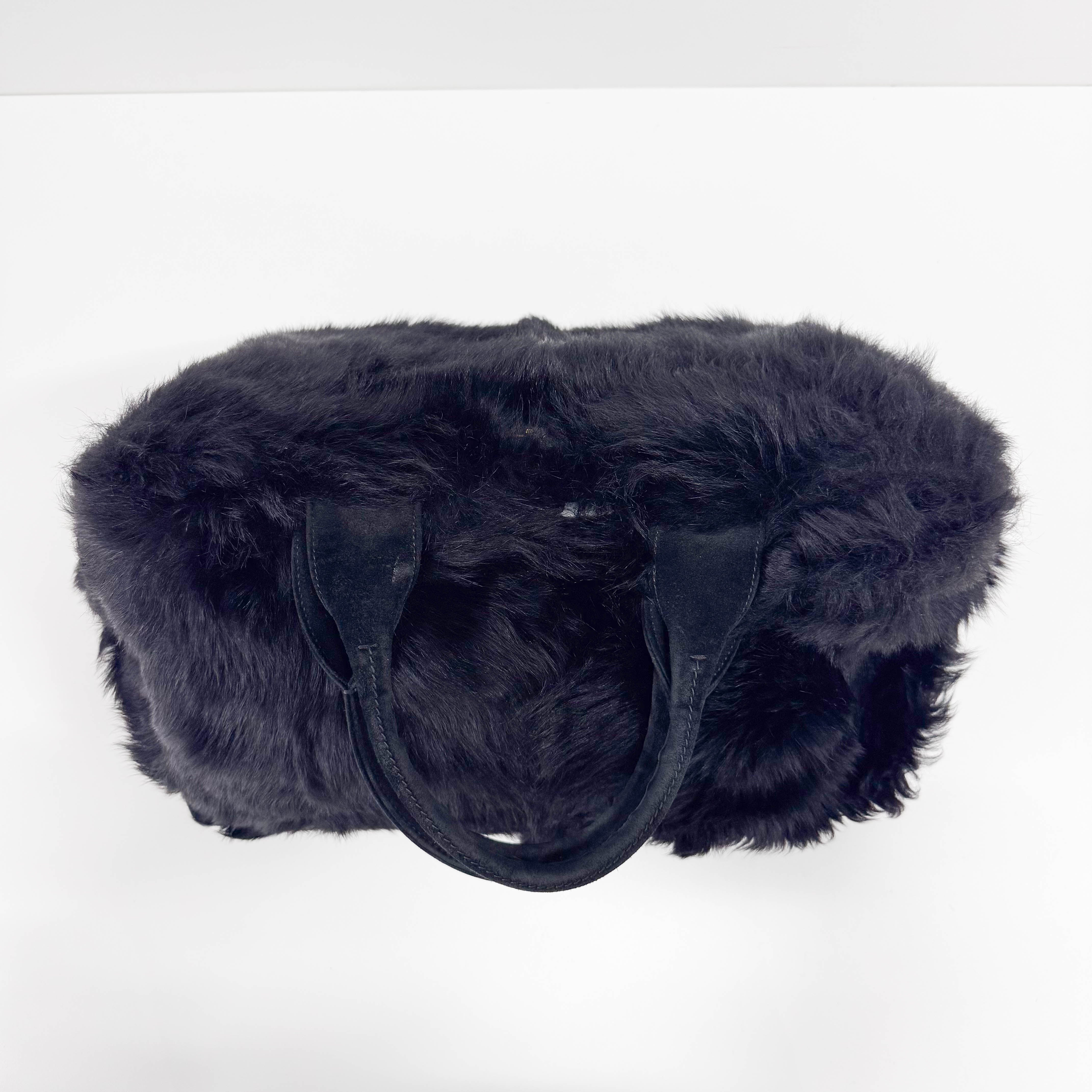 Canapa Black Fur Tote Bag