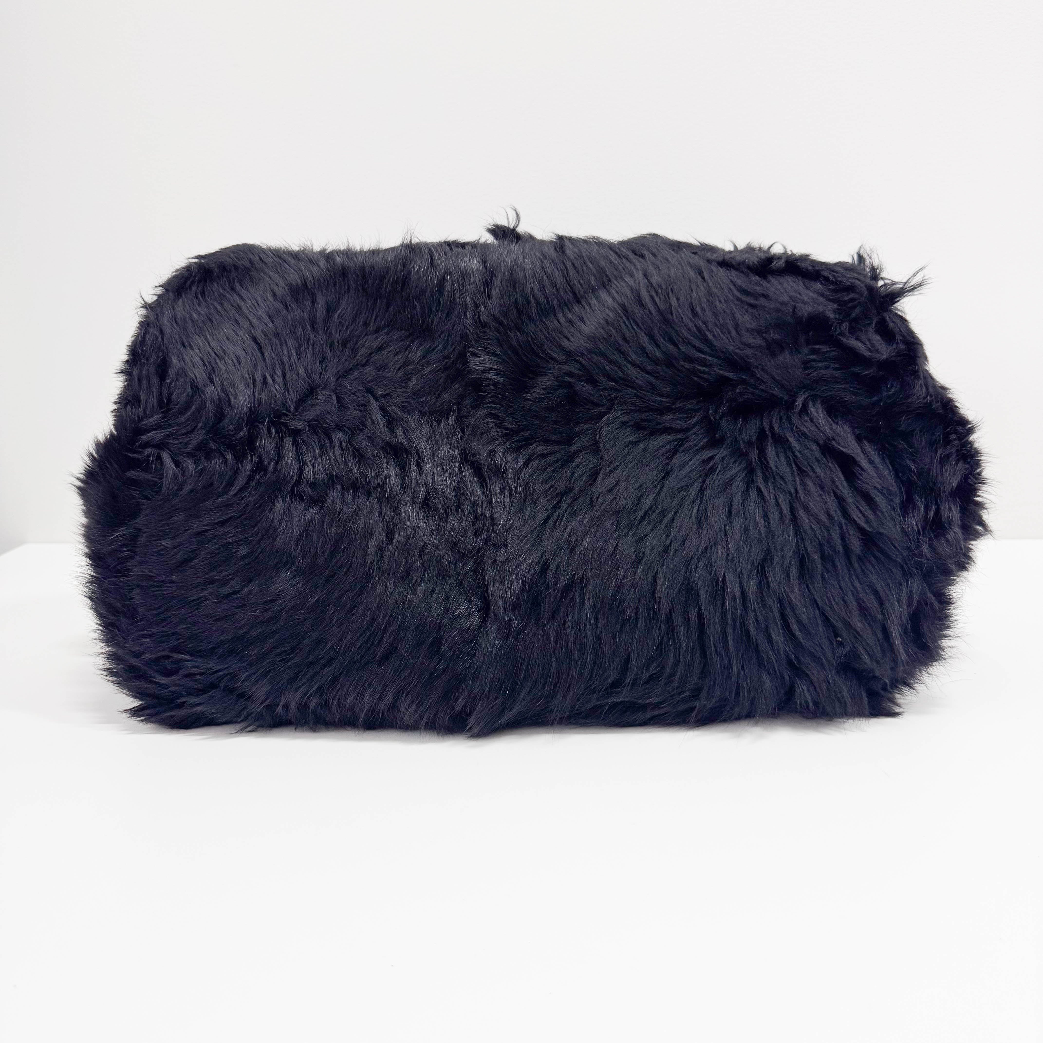 Canapa Black Fur Tote Bag