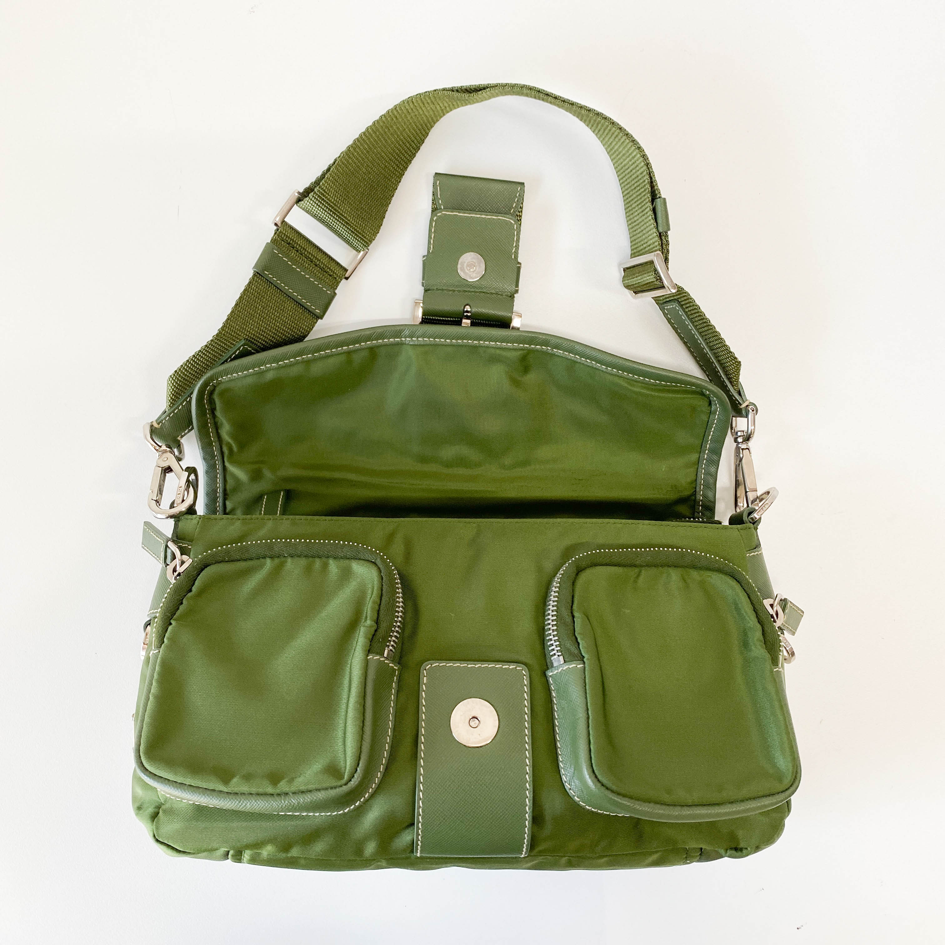 Nylon Belt Strap Green Bag