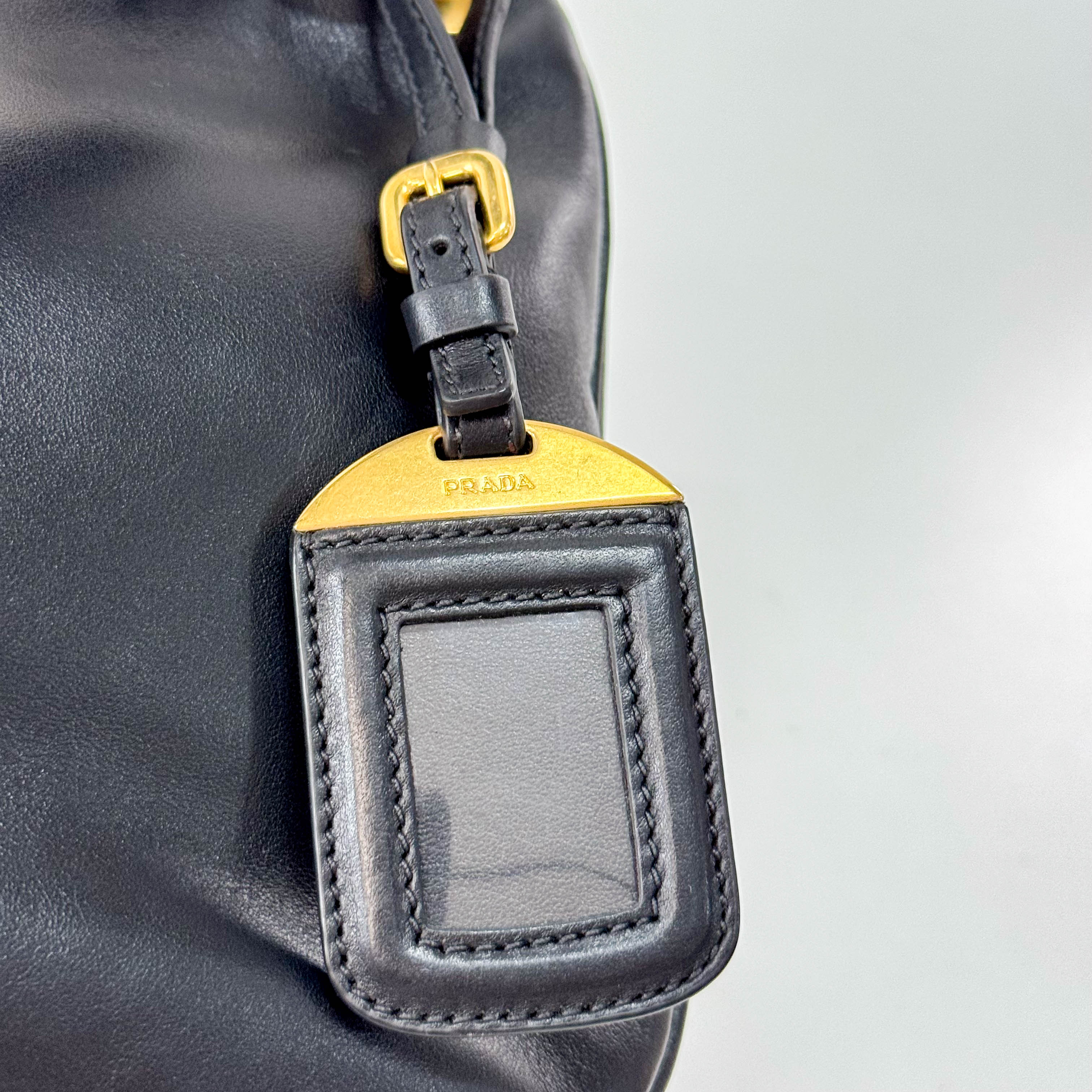 Black Leather Hobo Shoulder Bag