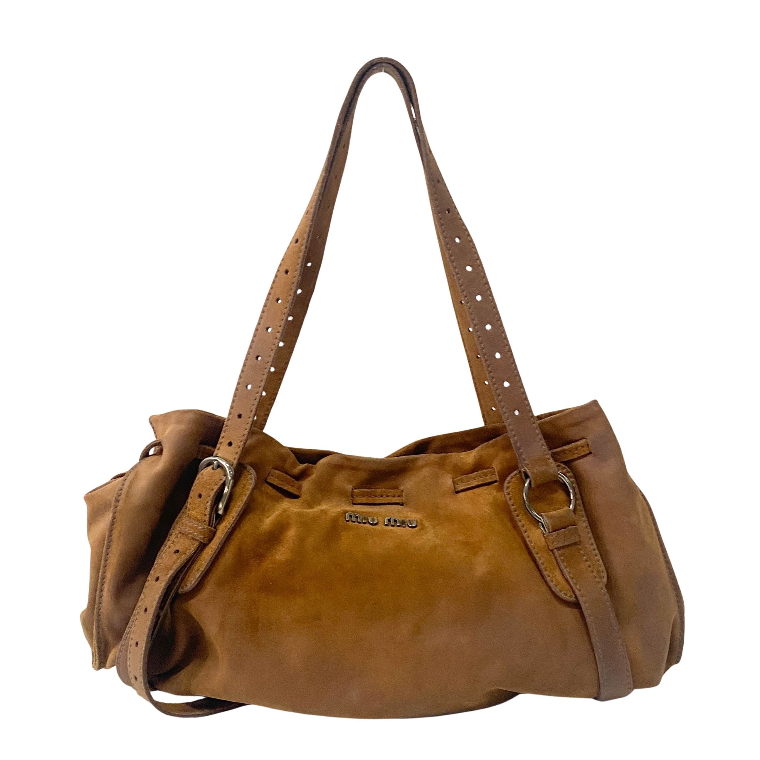 Brown Suede Shoulder Bag