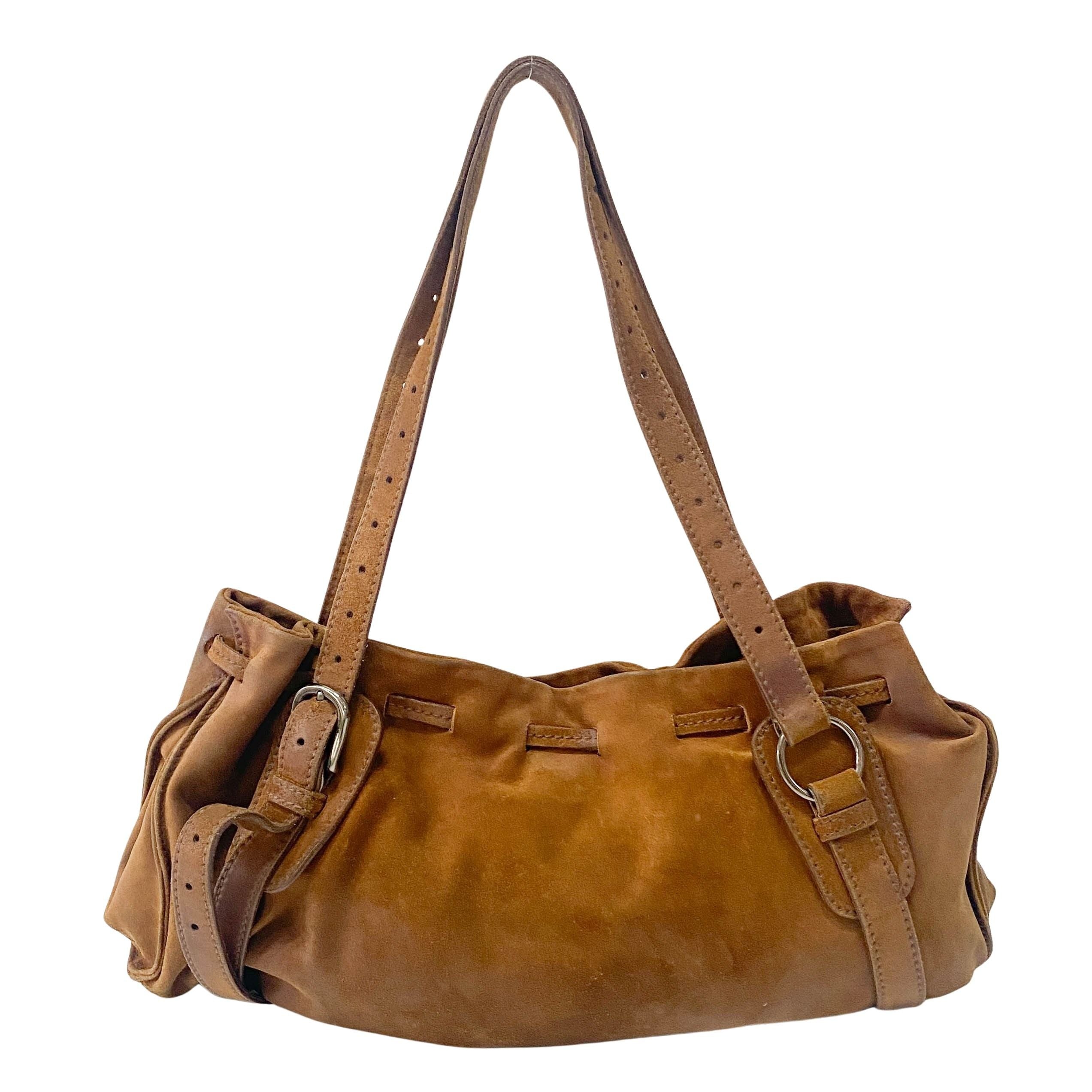 Brown Suede Shoulder Bag