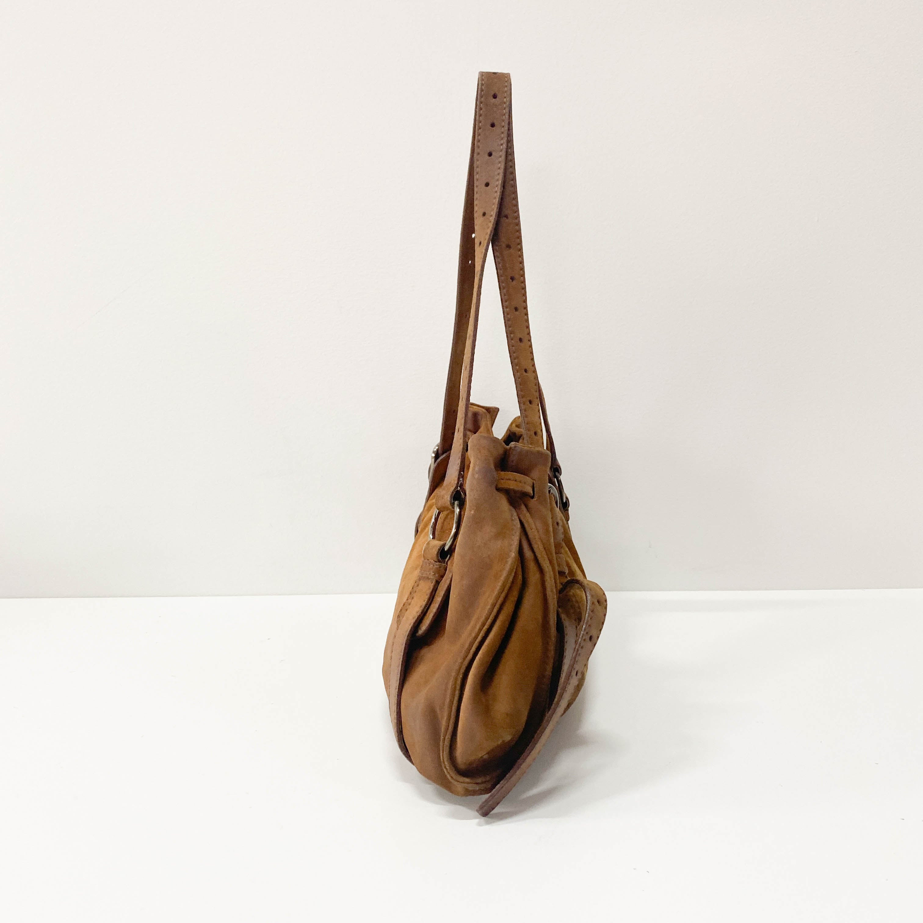 Brown Suede Shoulder Bag