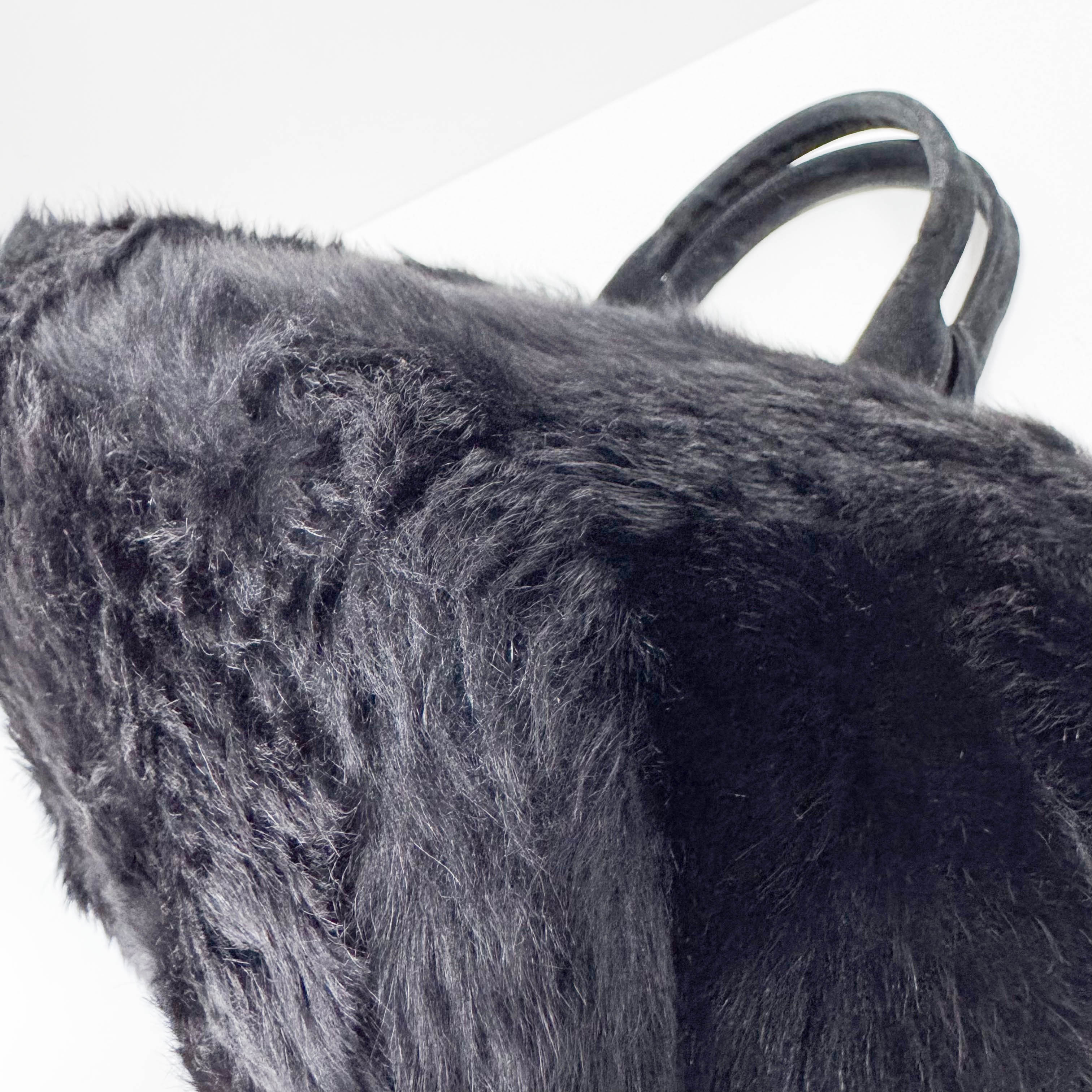 Canapa Black Fur Tote Bag