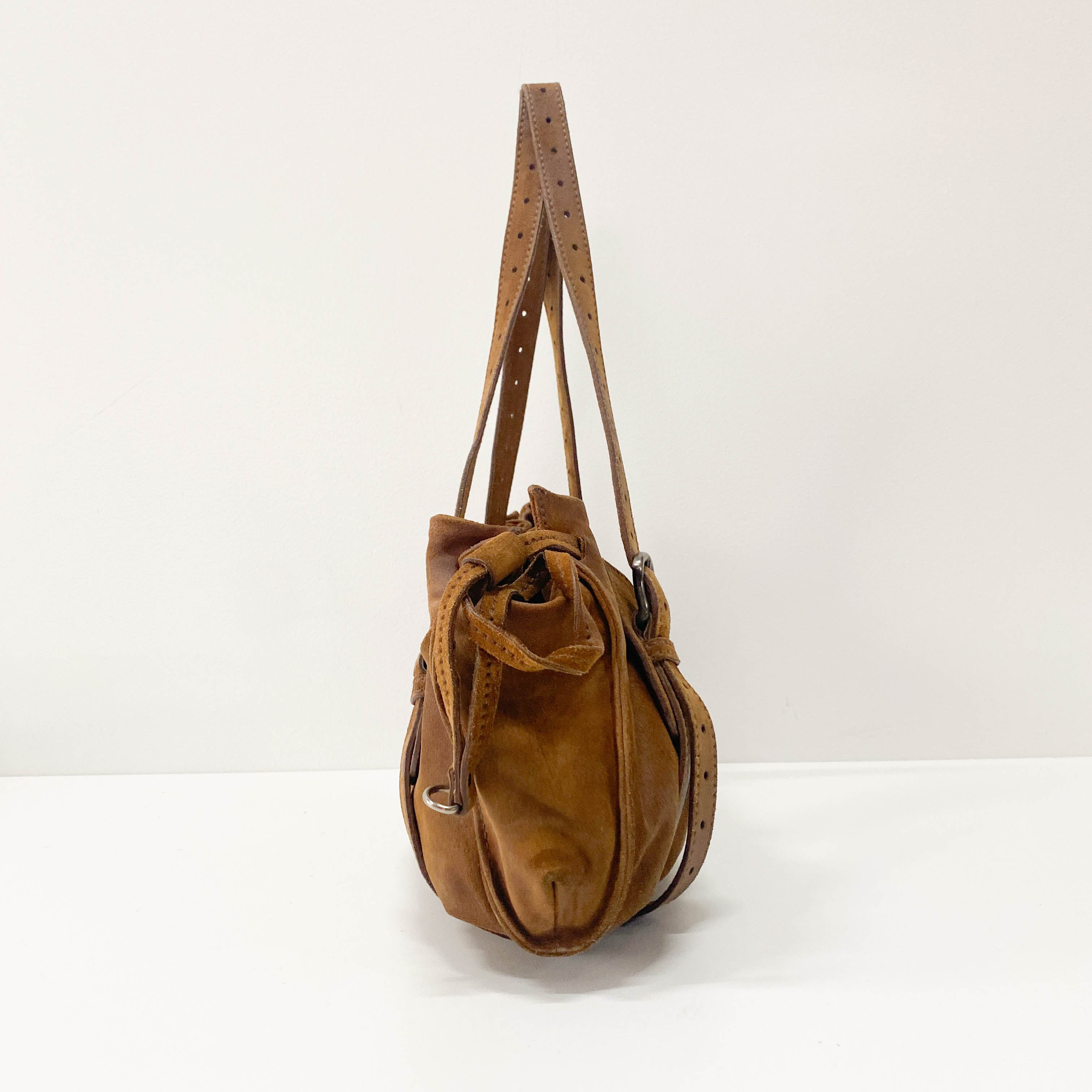 Brown Suede Shoulder Bag