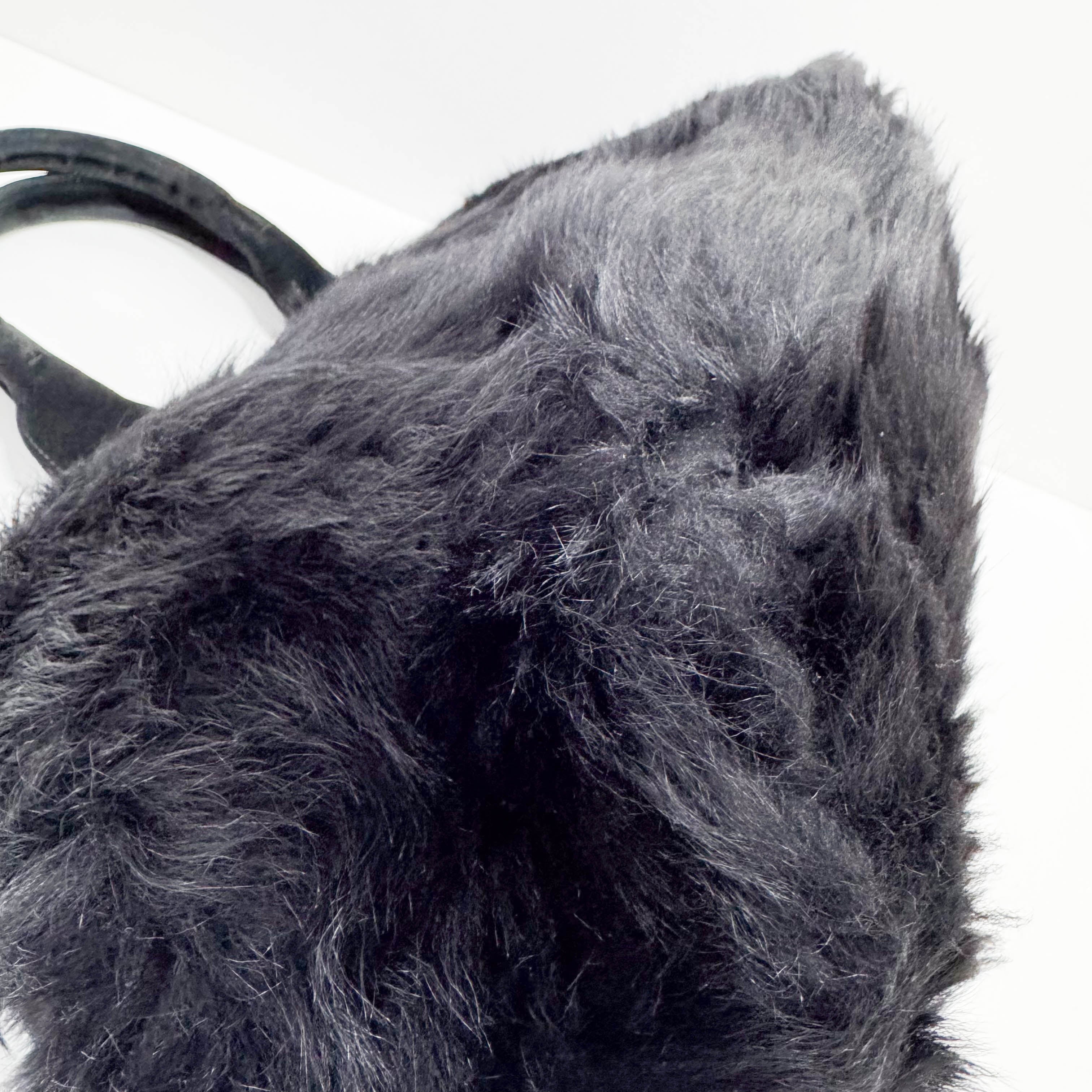 Canapa Black Fur Tote Bag