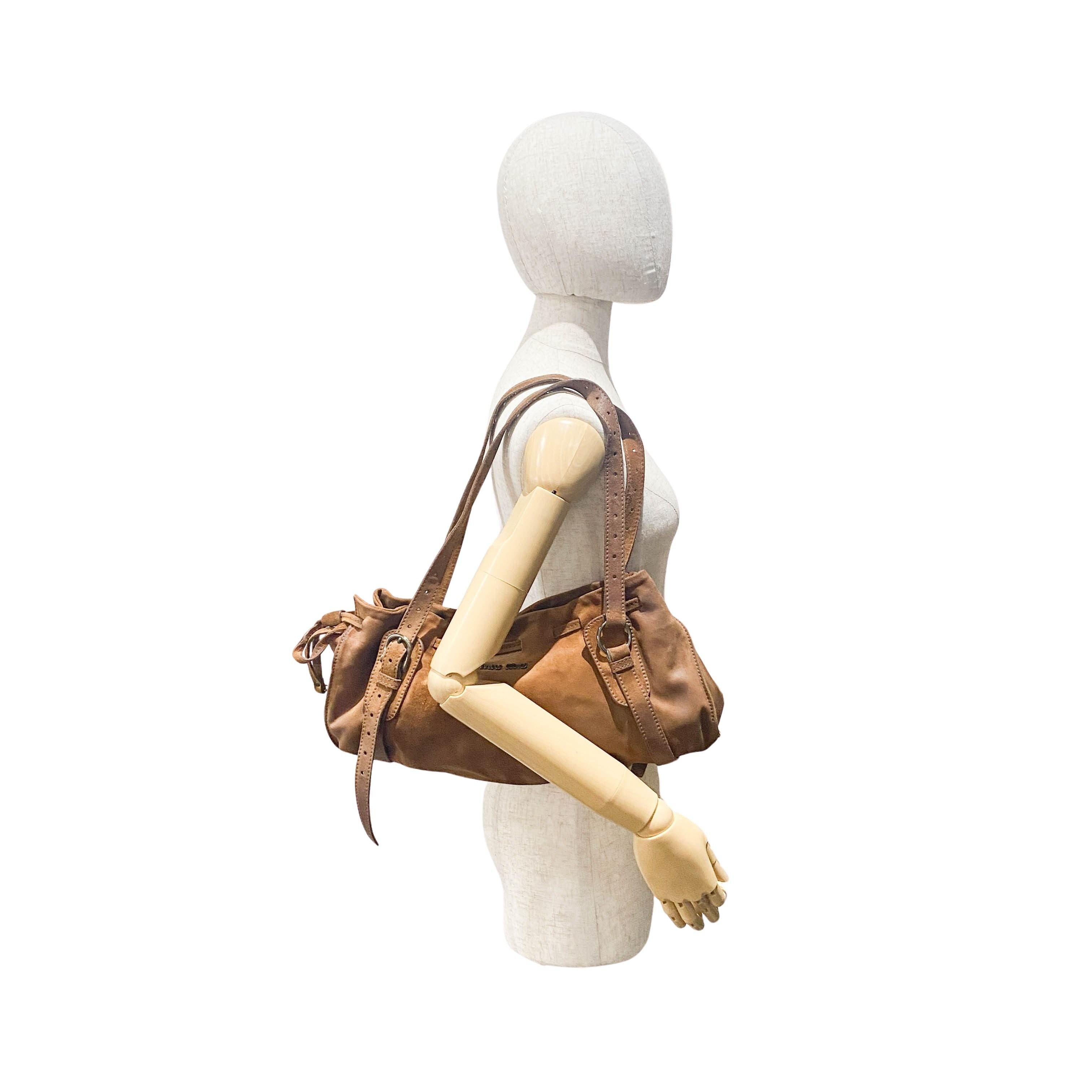 Brown Suede Shoulder Bag