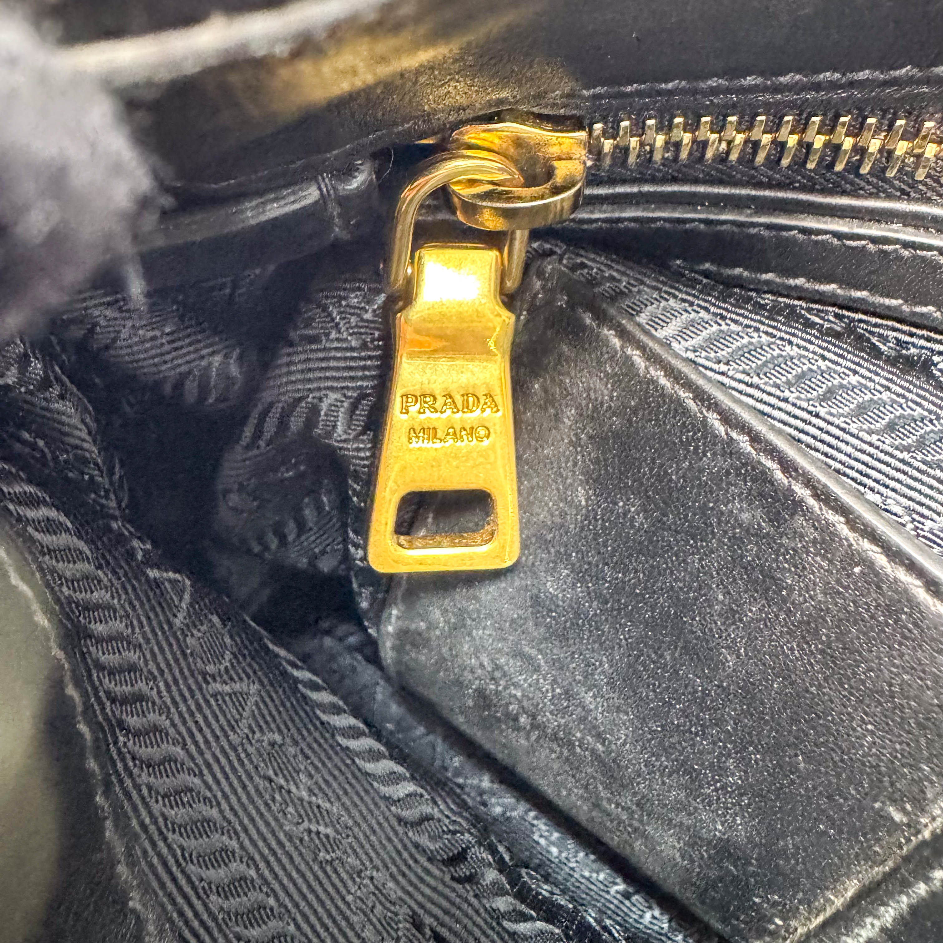 Black Leather Hobo Shoulder Bag