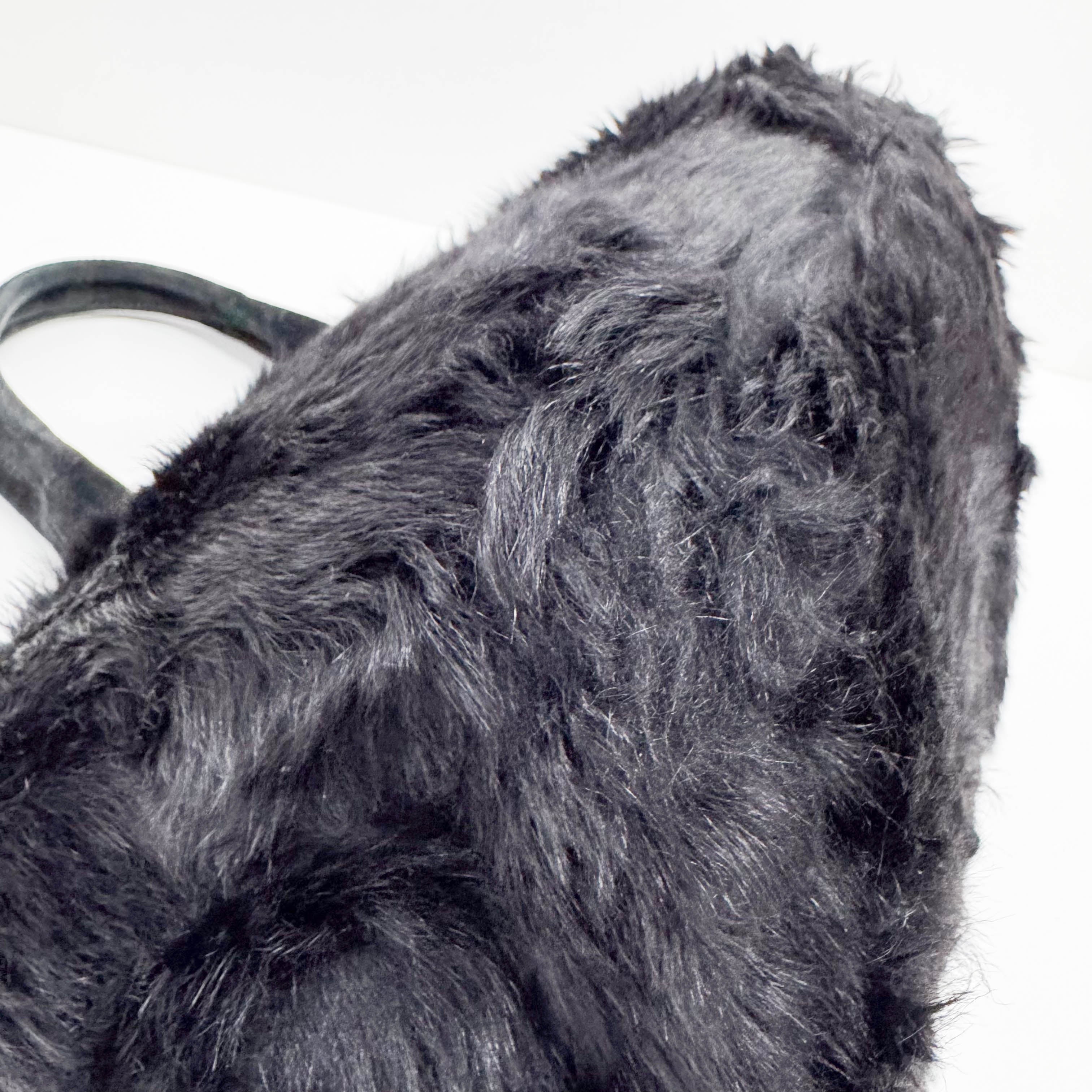 Canapa Black Fur Tote Bag