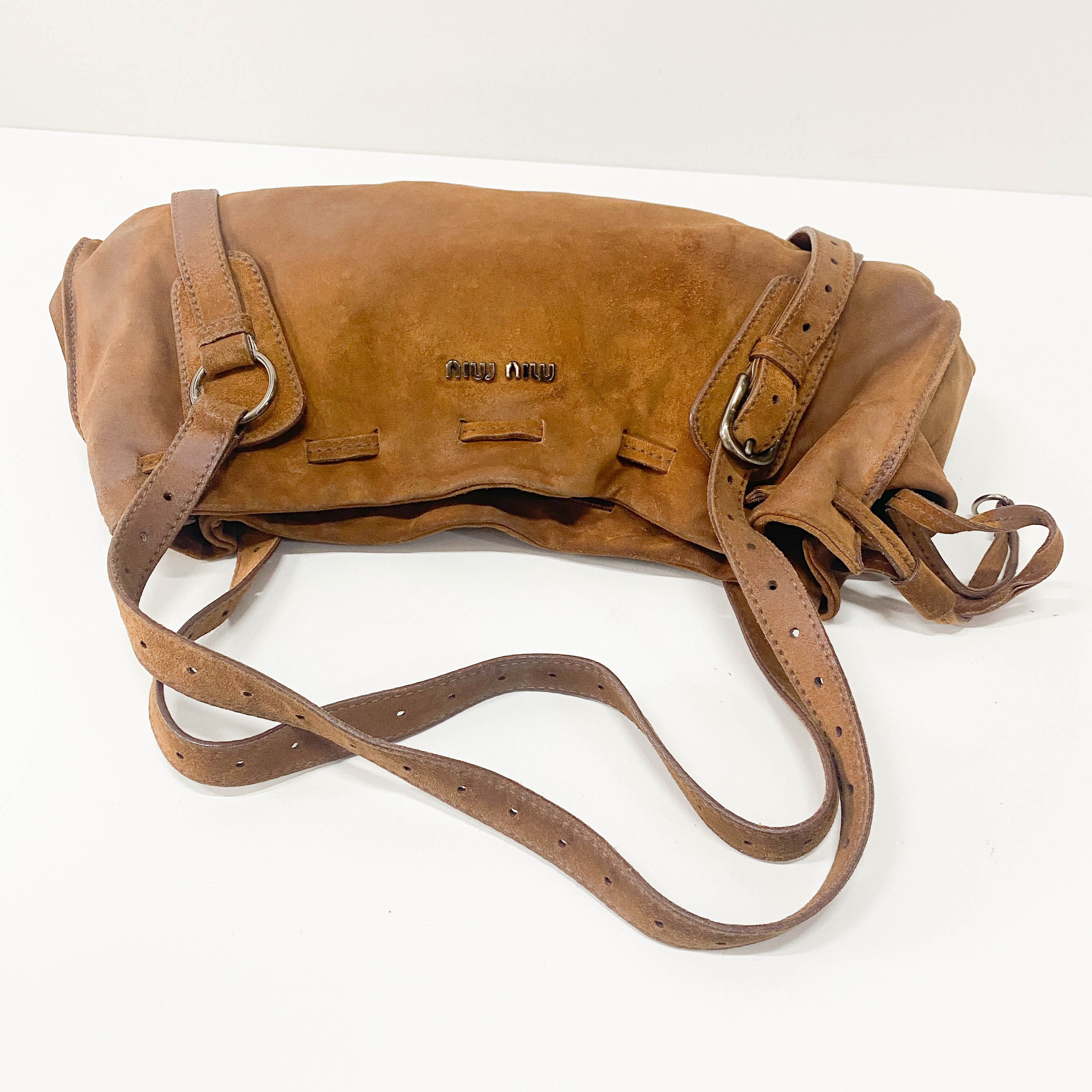 Brown Suede Shoulder Bag