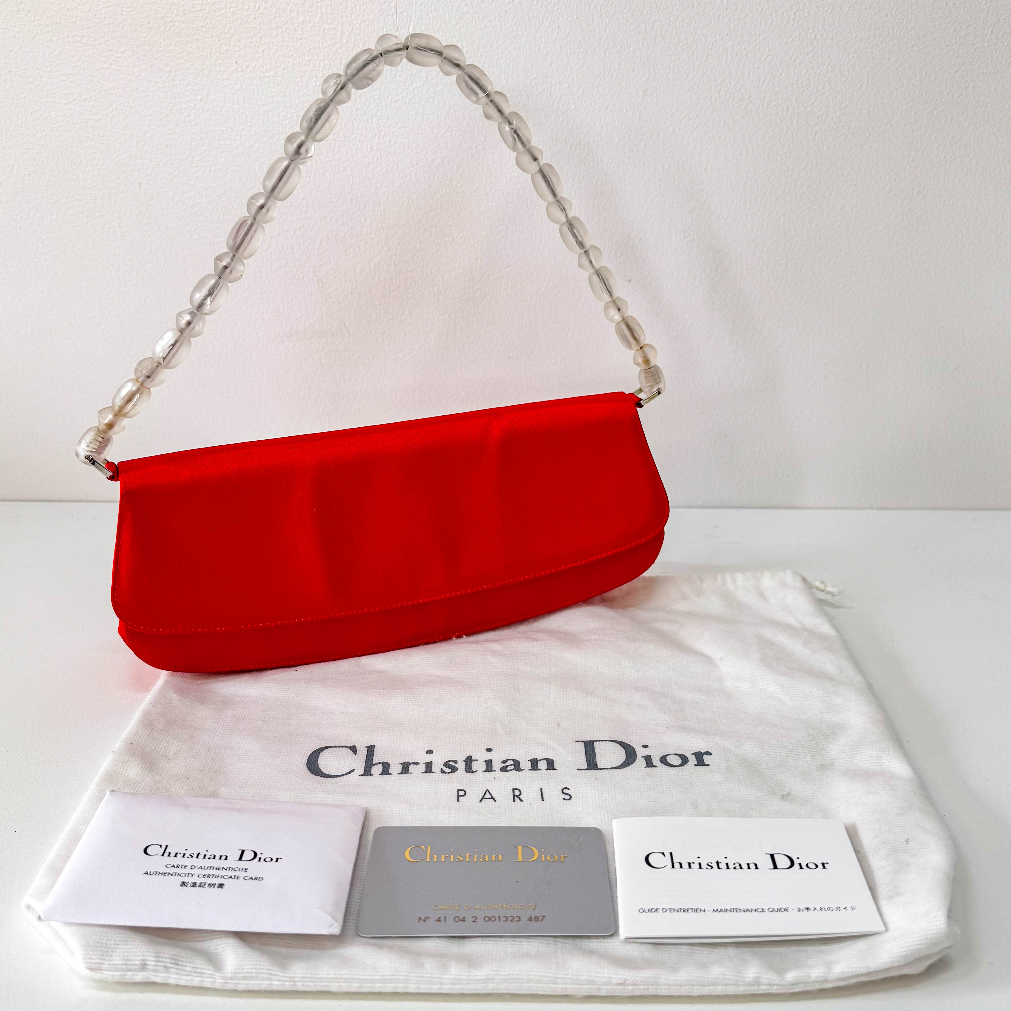 Red Satin Flap Shoulder Bag