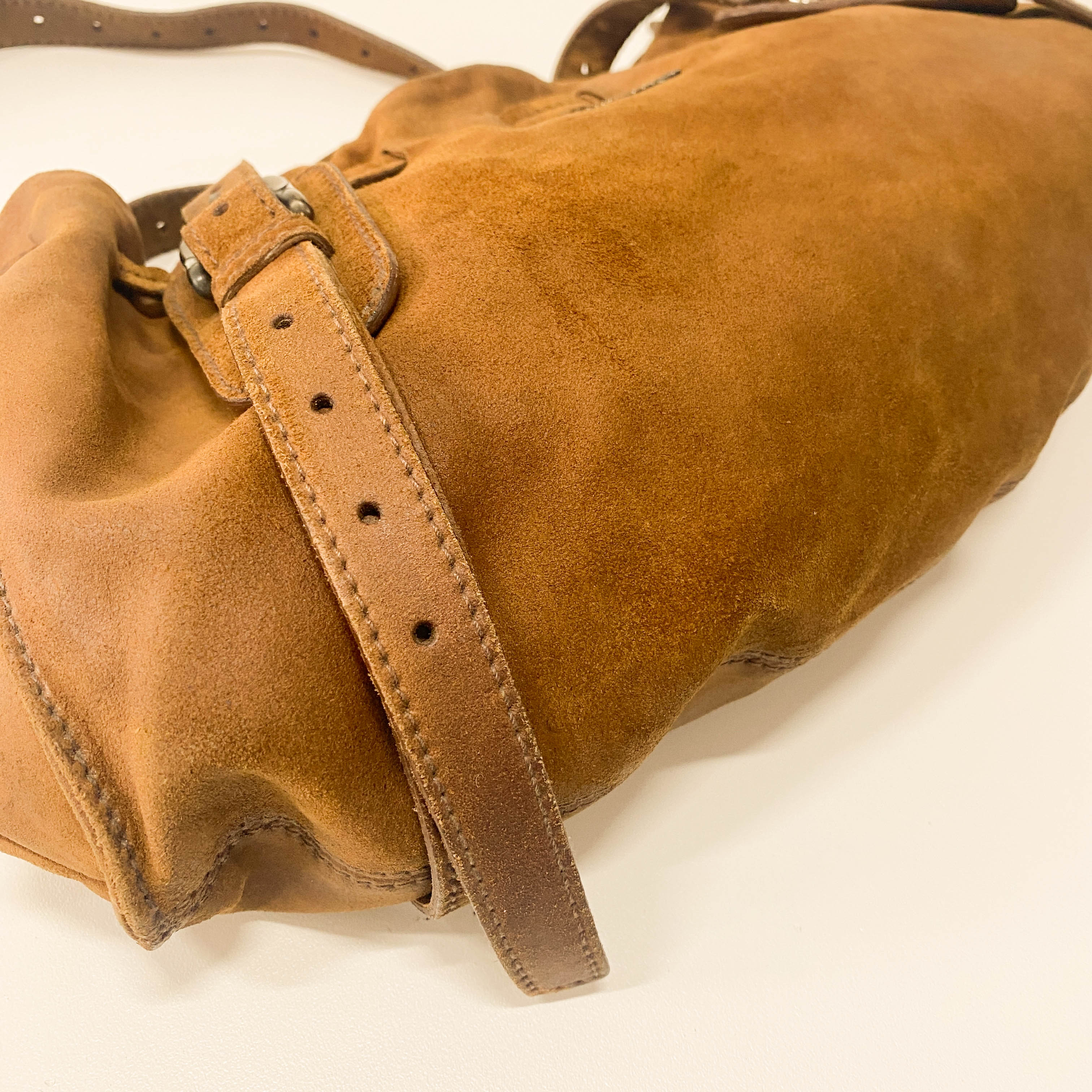 Brown Suede Shoulder Bag