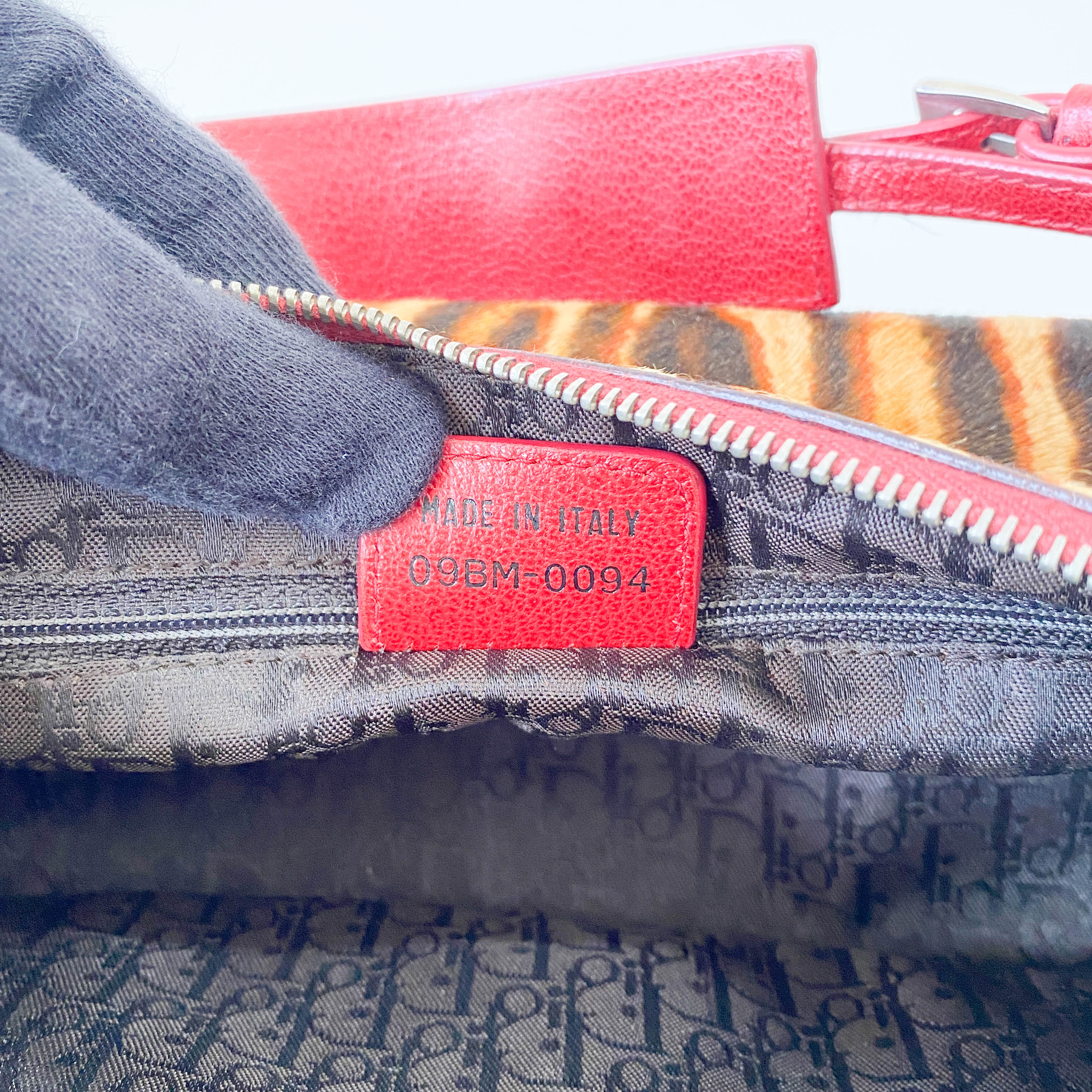 Diva Leopard Print Pony Hair and Red Leather Bag