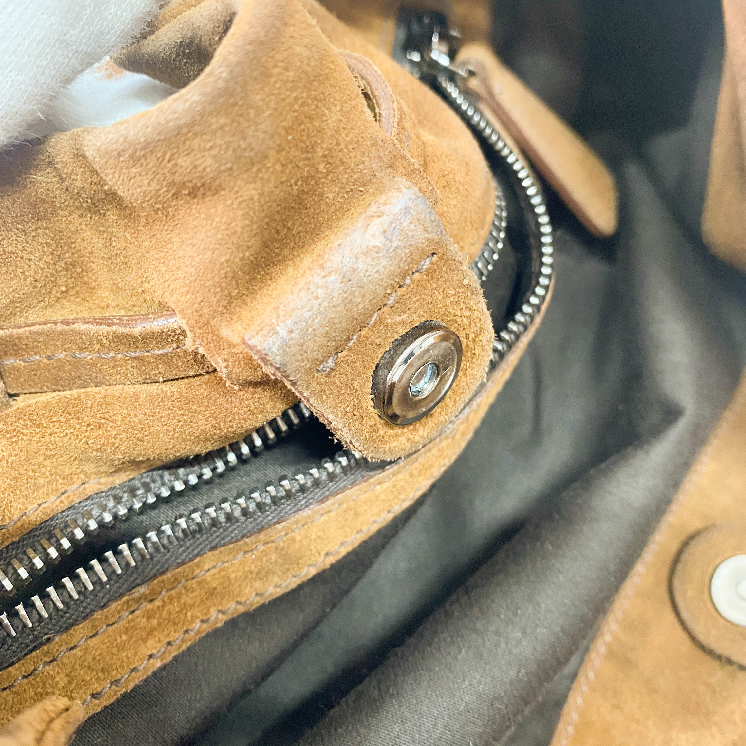 Brown Suede Shoulder Bag