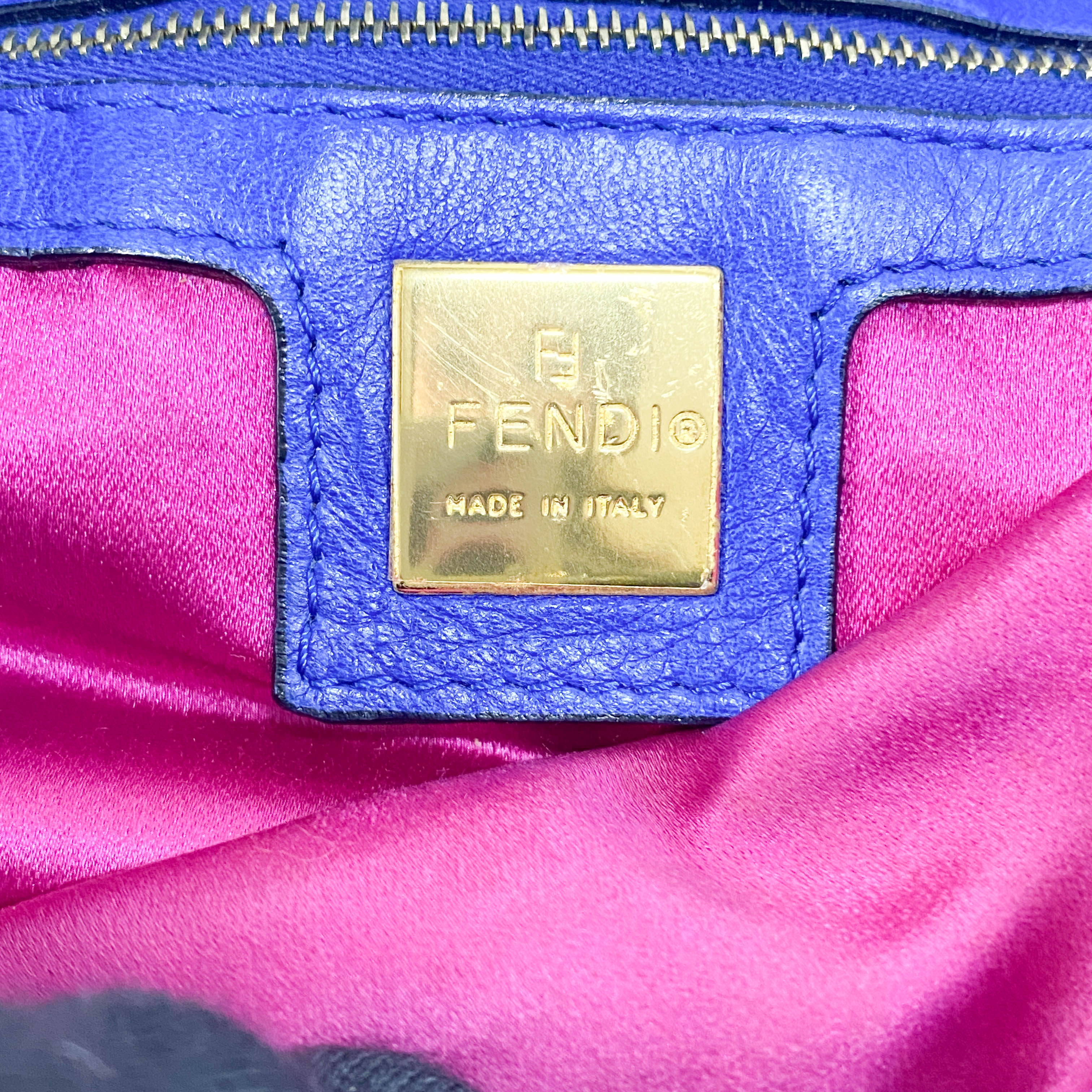 Baguette Blue Suede Shoulder Bag