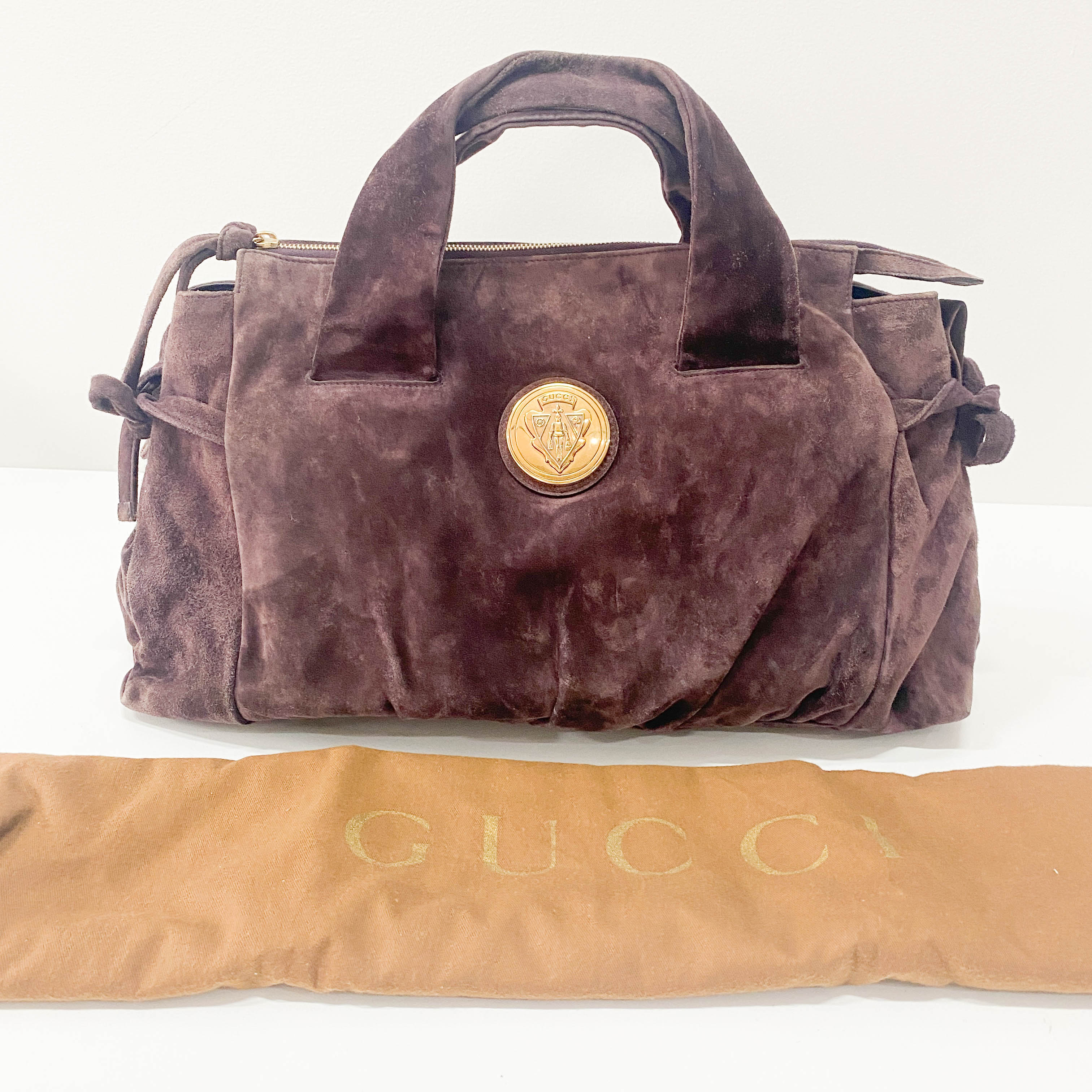 Hysteria Brown Suede Handbag