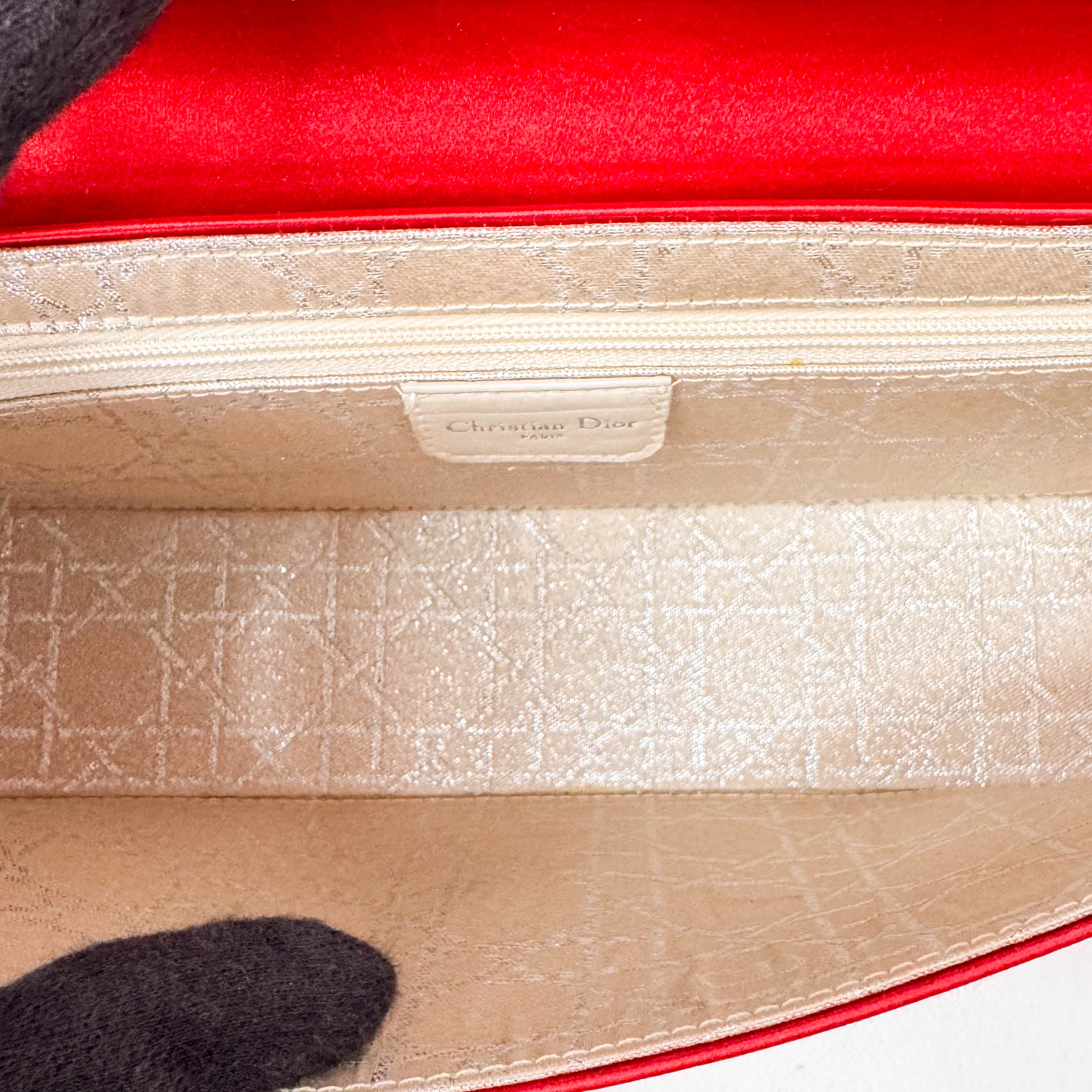 Red Satin Flap Shoulder Bag