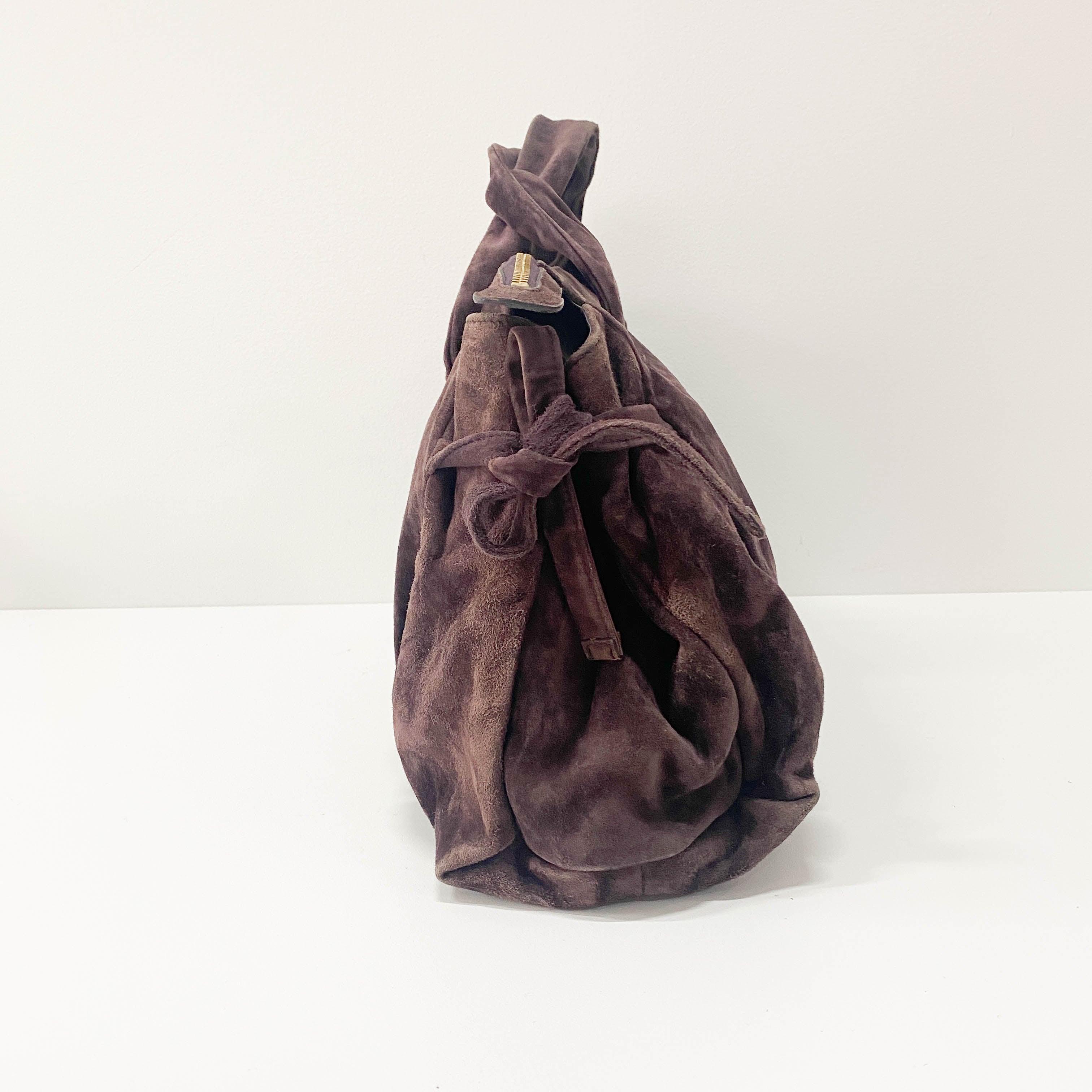 Hysteria Brown Suede Handbag