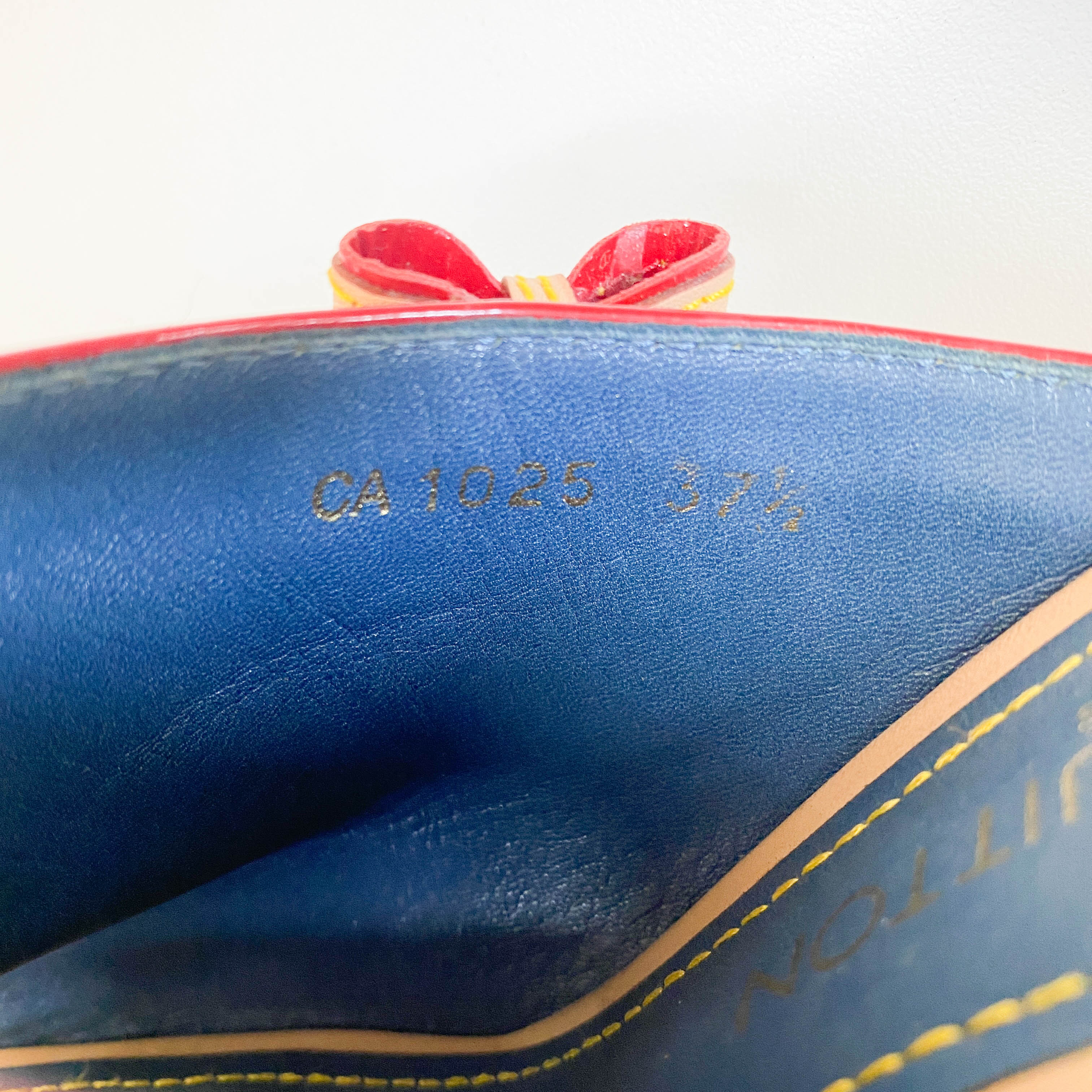 Monogram Denim and Straw Mule Sandals