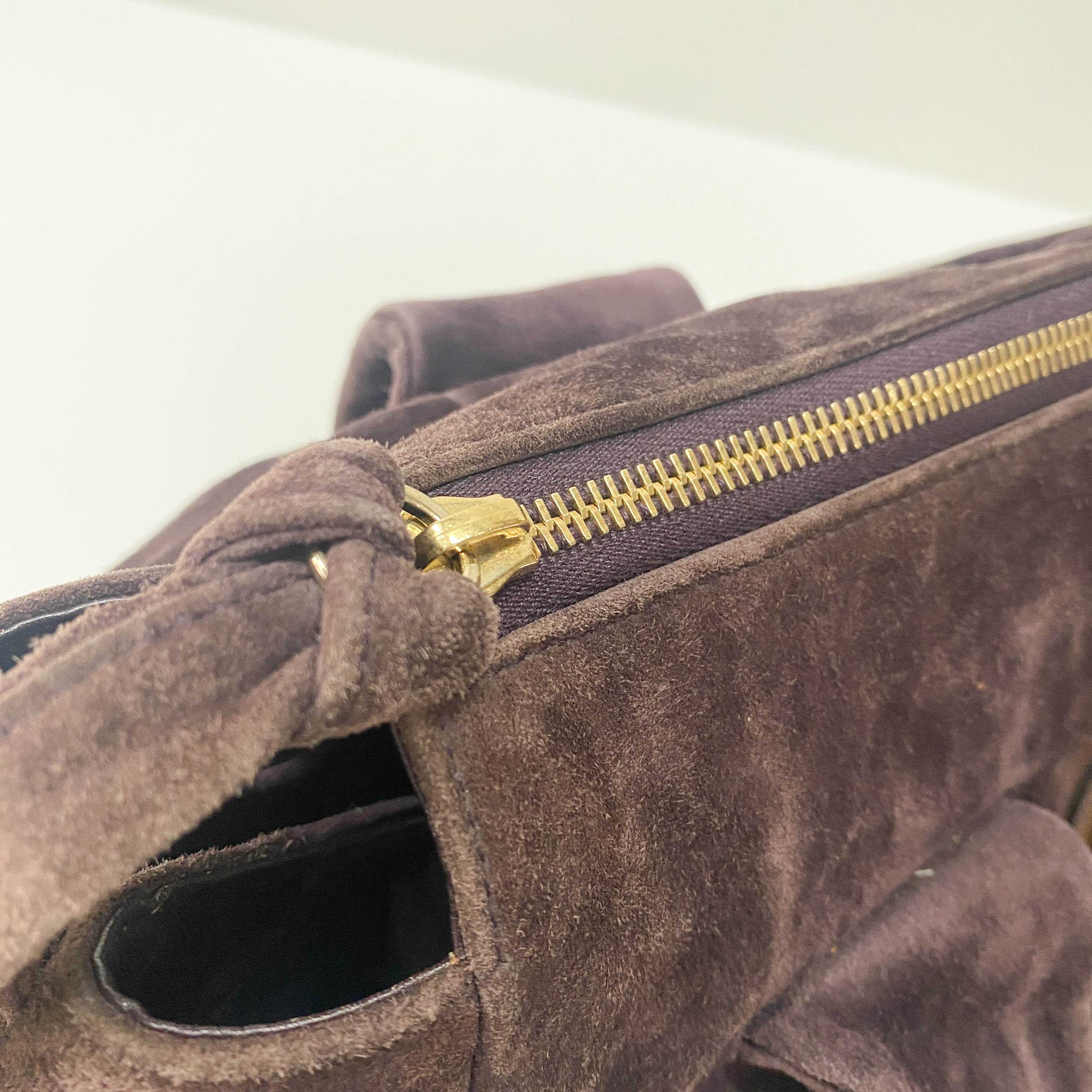 Hysteria Brown Suede Handbag