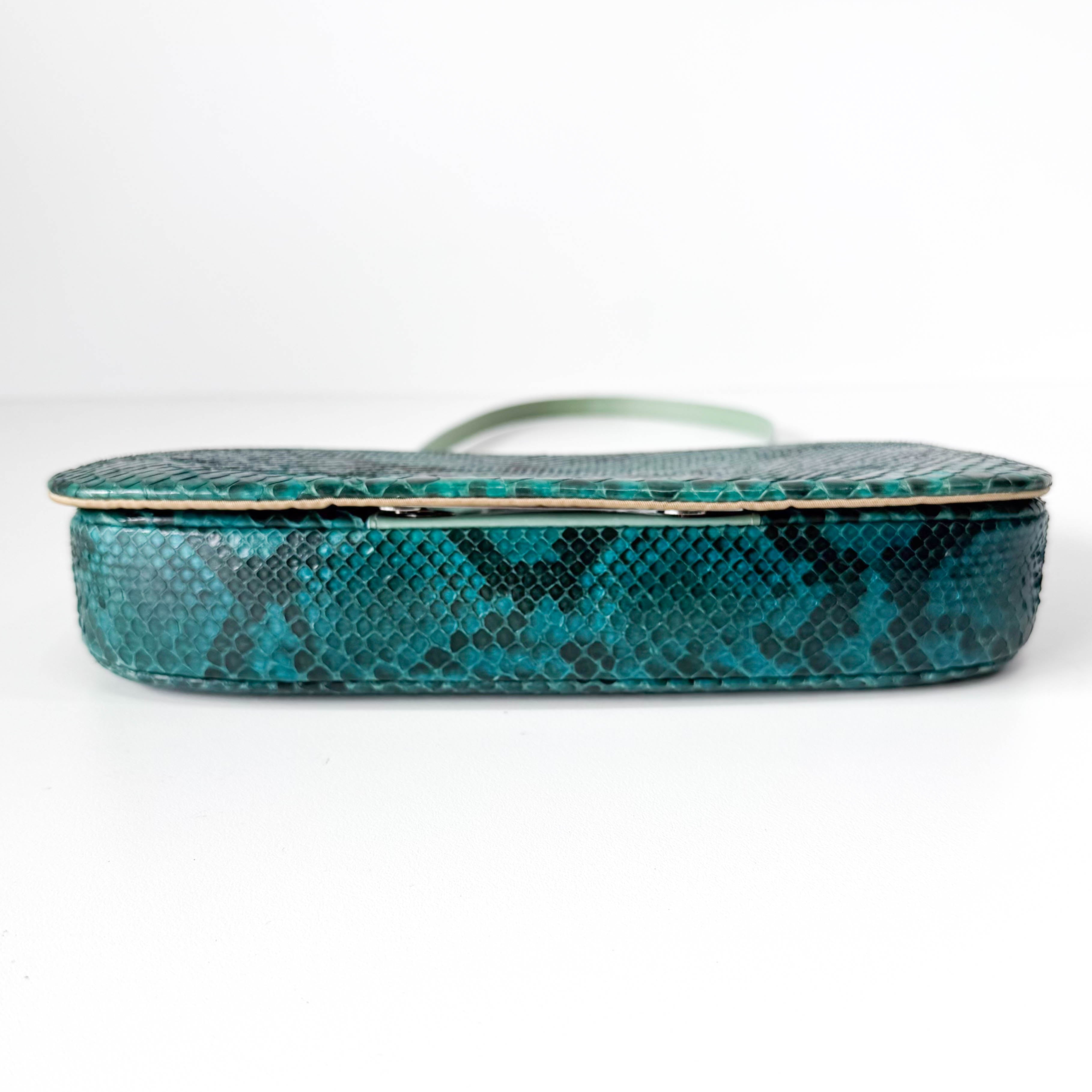 Malice Pearl Turquoise Python Shoulder Bag