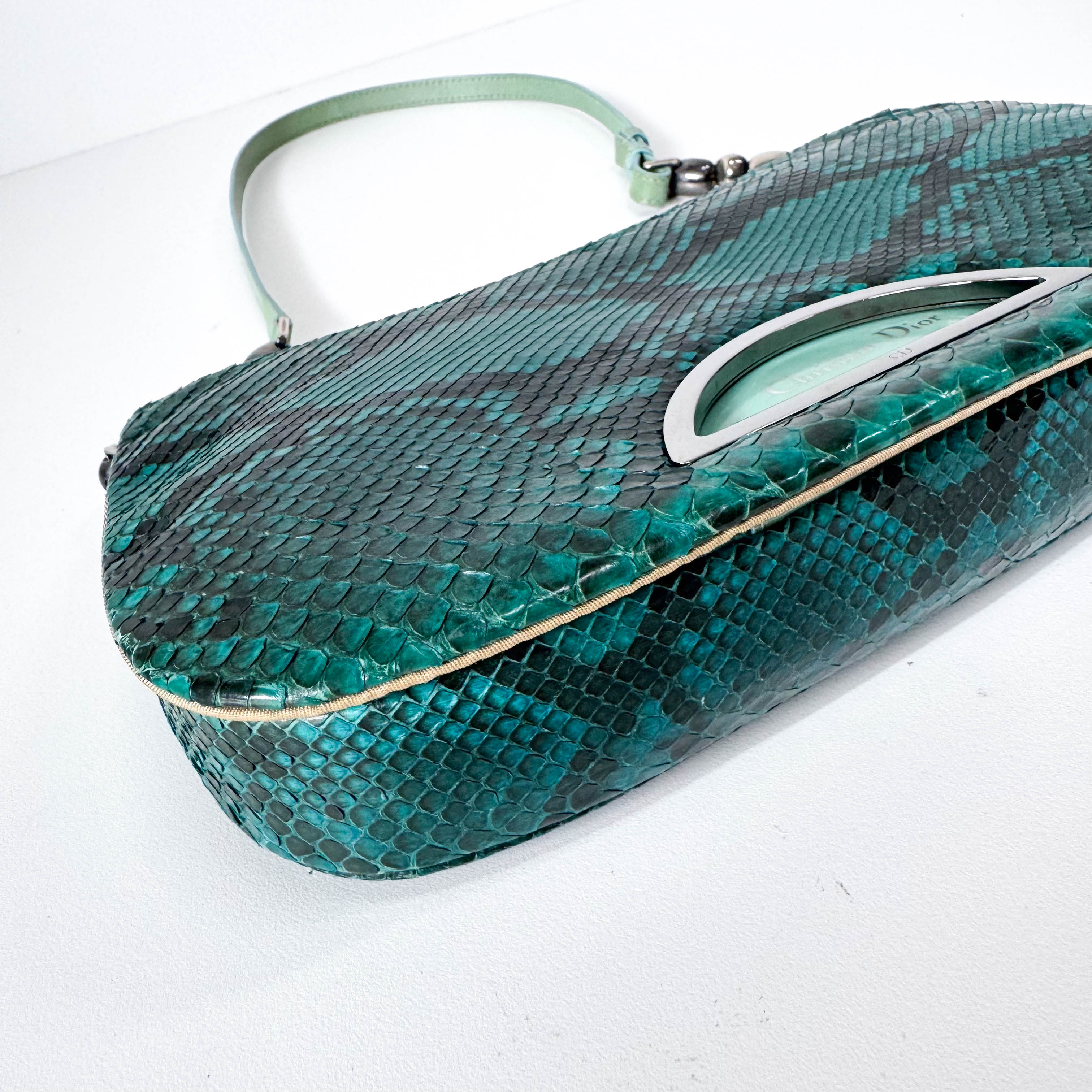 Malice Pearl Turquoise Python Shoulder Bag